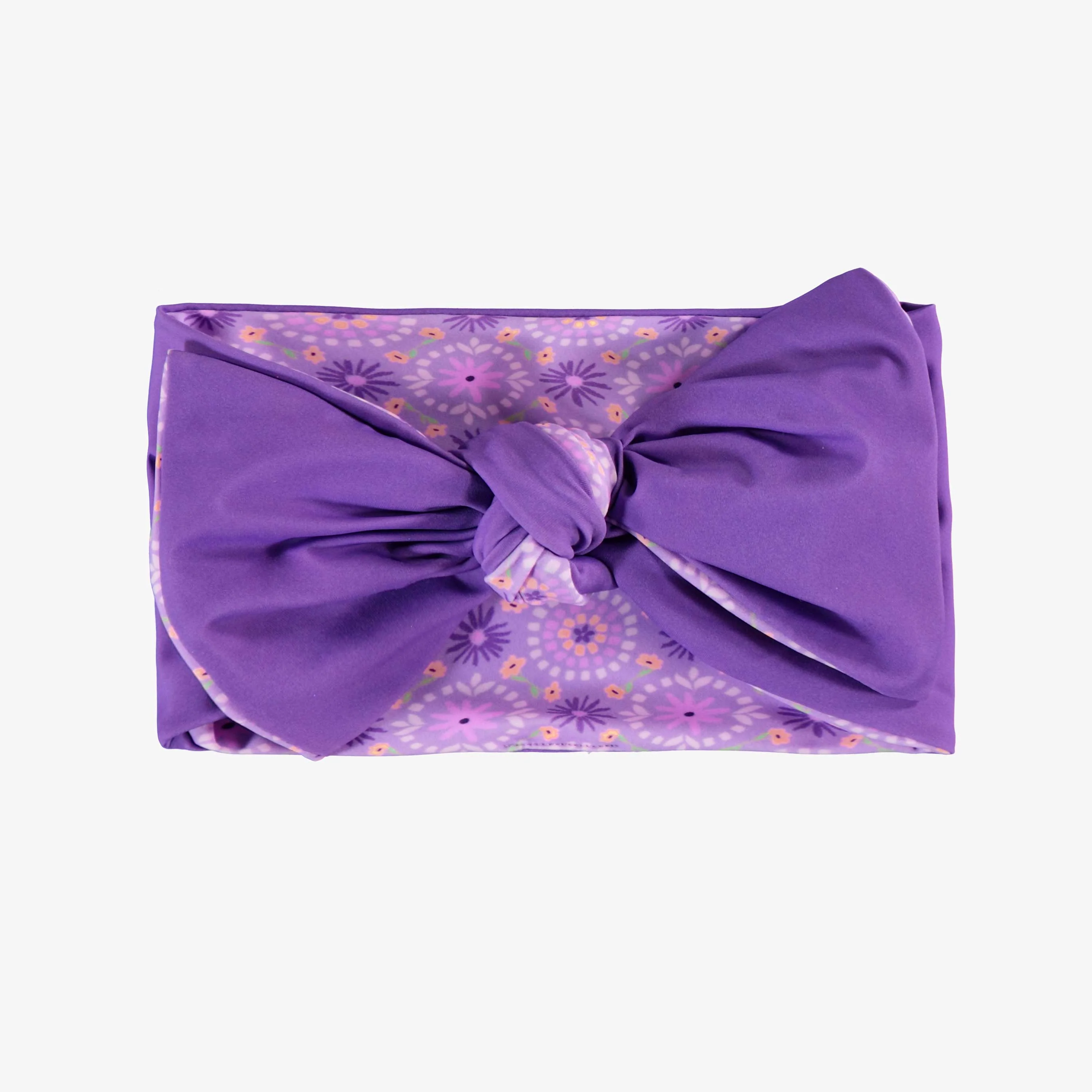 Bandeau de bain réversible mauve à motif floral, enfant - Image 2