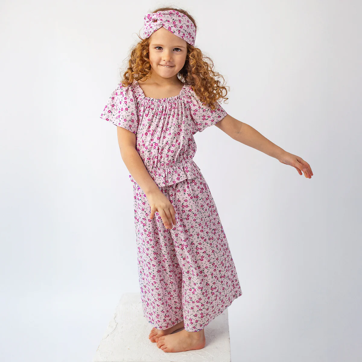 Bandeau lilas à motif floral, enfant - Image 2