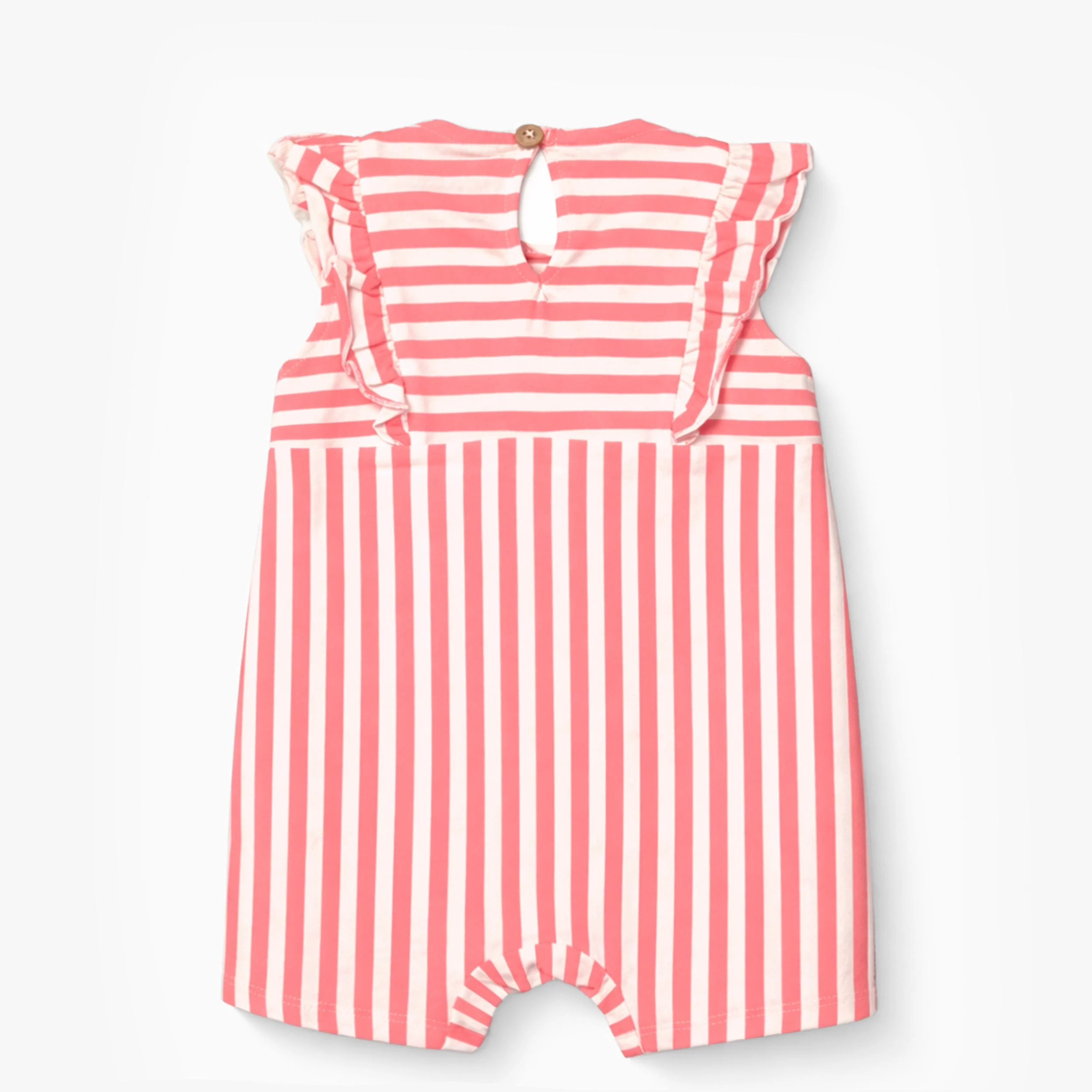Barboteuse rose et crème à rayures, bébé - Image 4