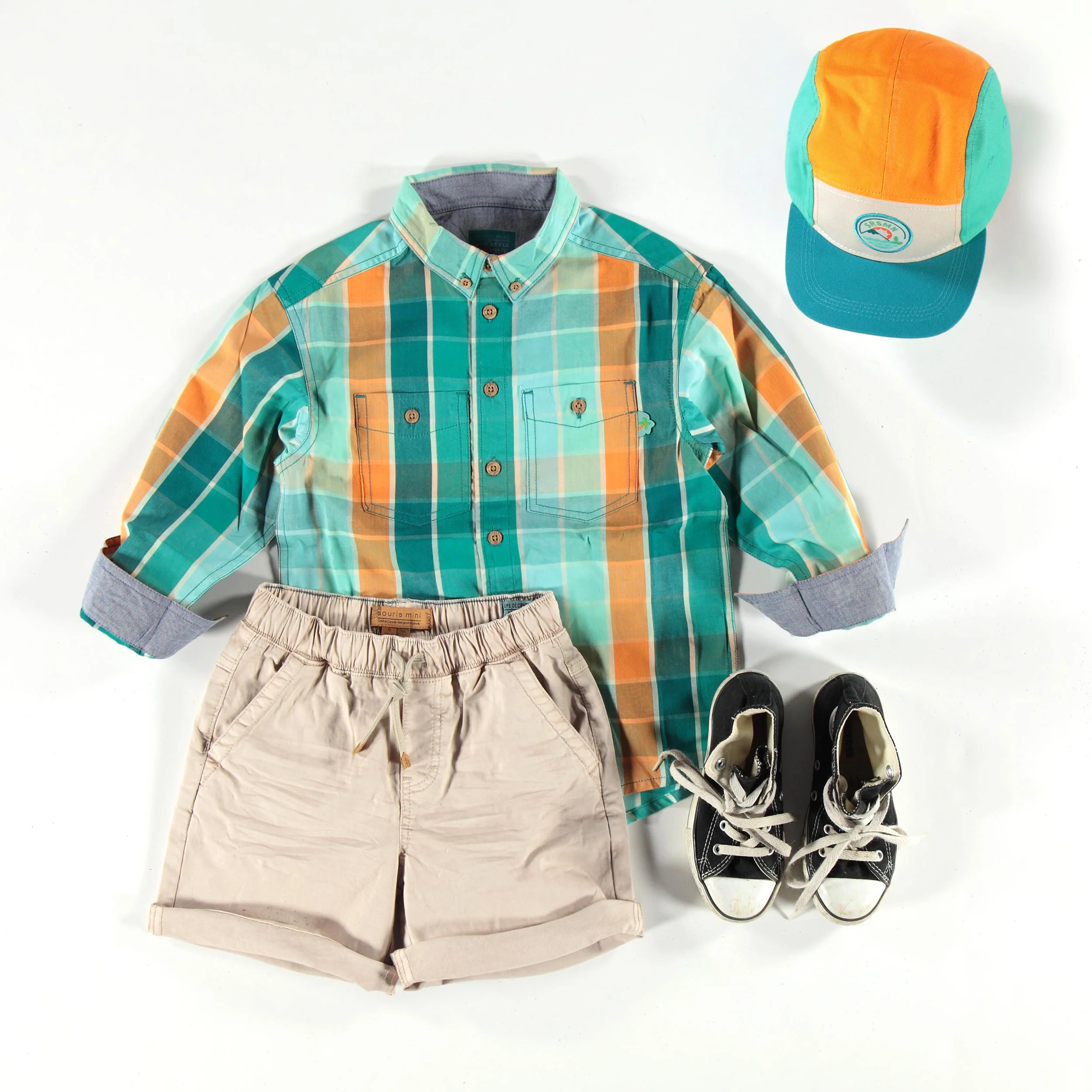 Bermuda beige en denim coupe décontractée, enfant - Image 8