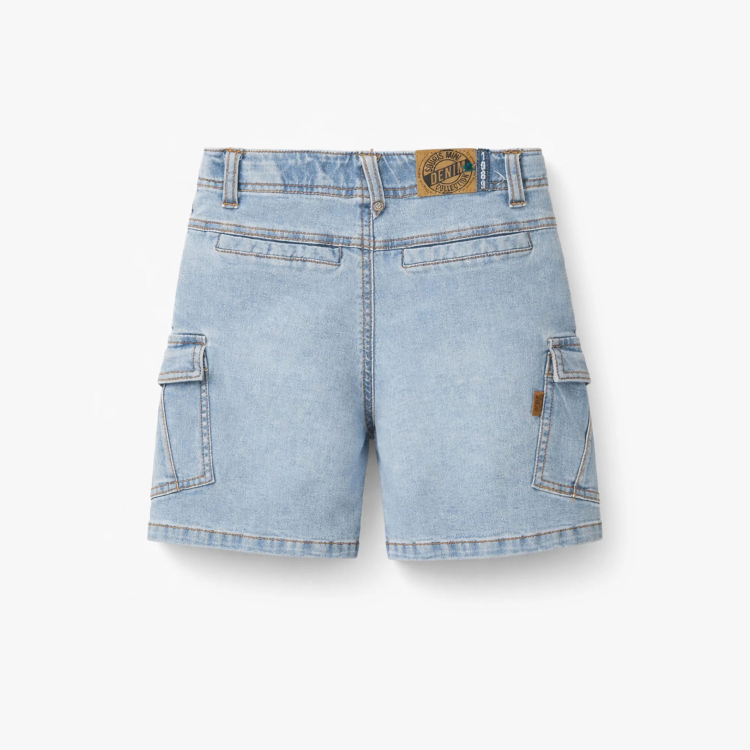 Bermuda bleu pâle en denim avec écusson étoile, enfant - Image 3