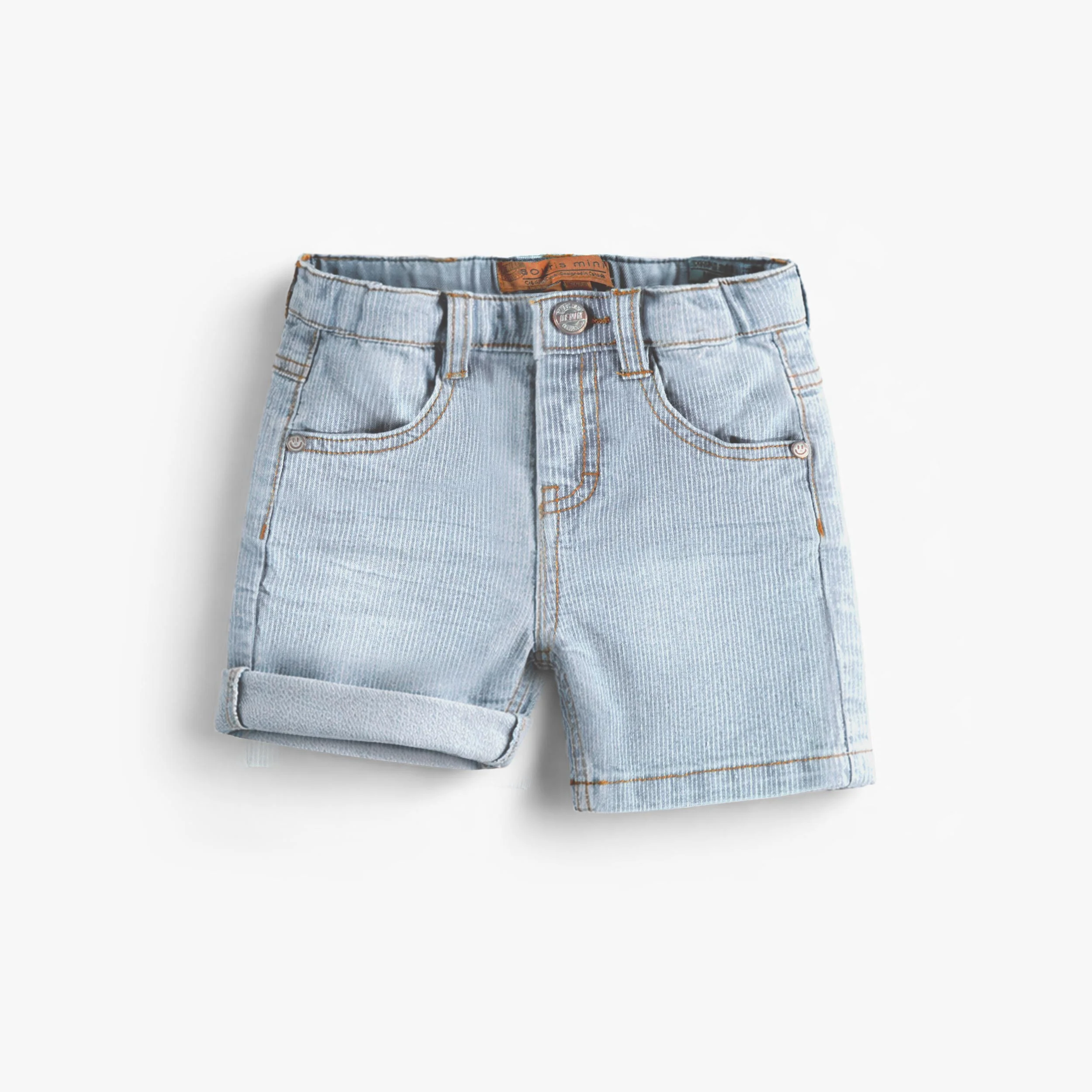Bermuda bleu pâle en denim à rayures, enfant