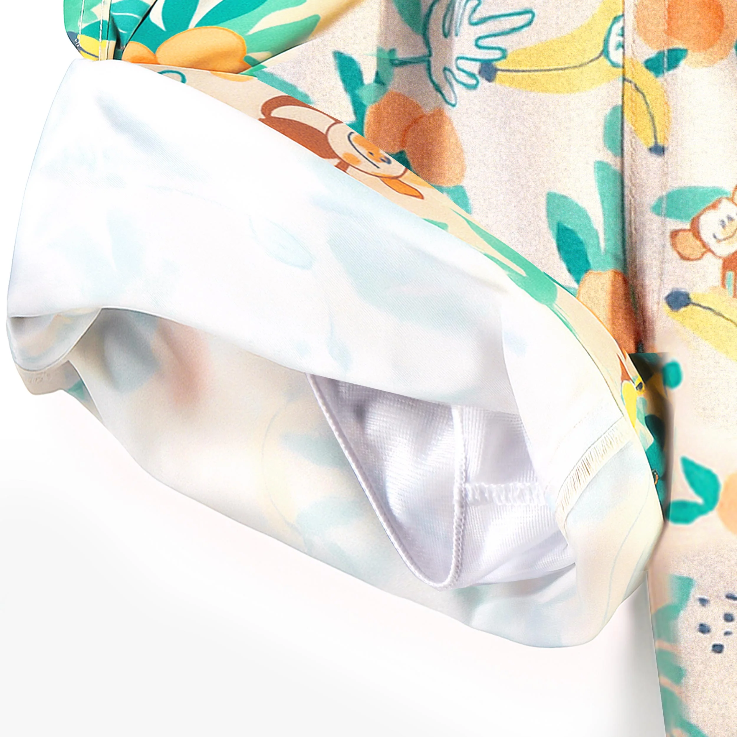 Bermuda de bain beige à motifs tropicaux, enfant - Image 4