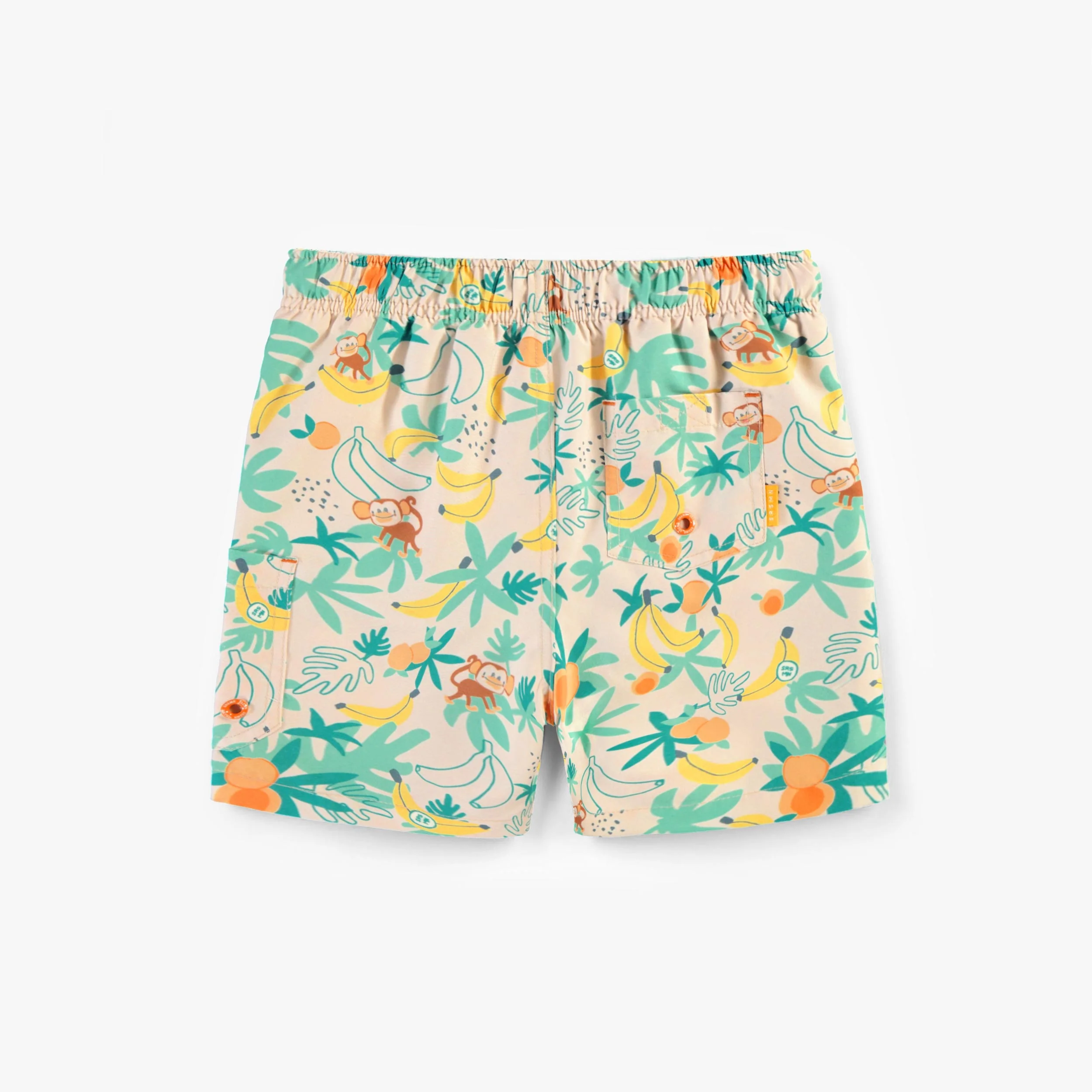 Bermuda de bain beige à motifs tropicaux, enfant - Image 5