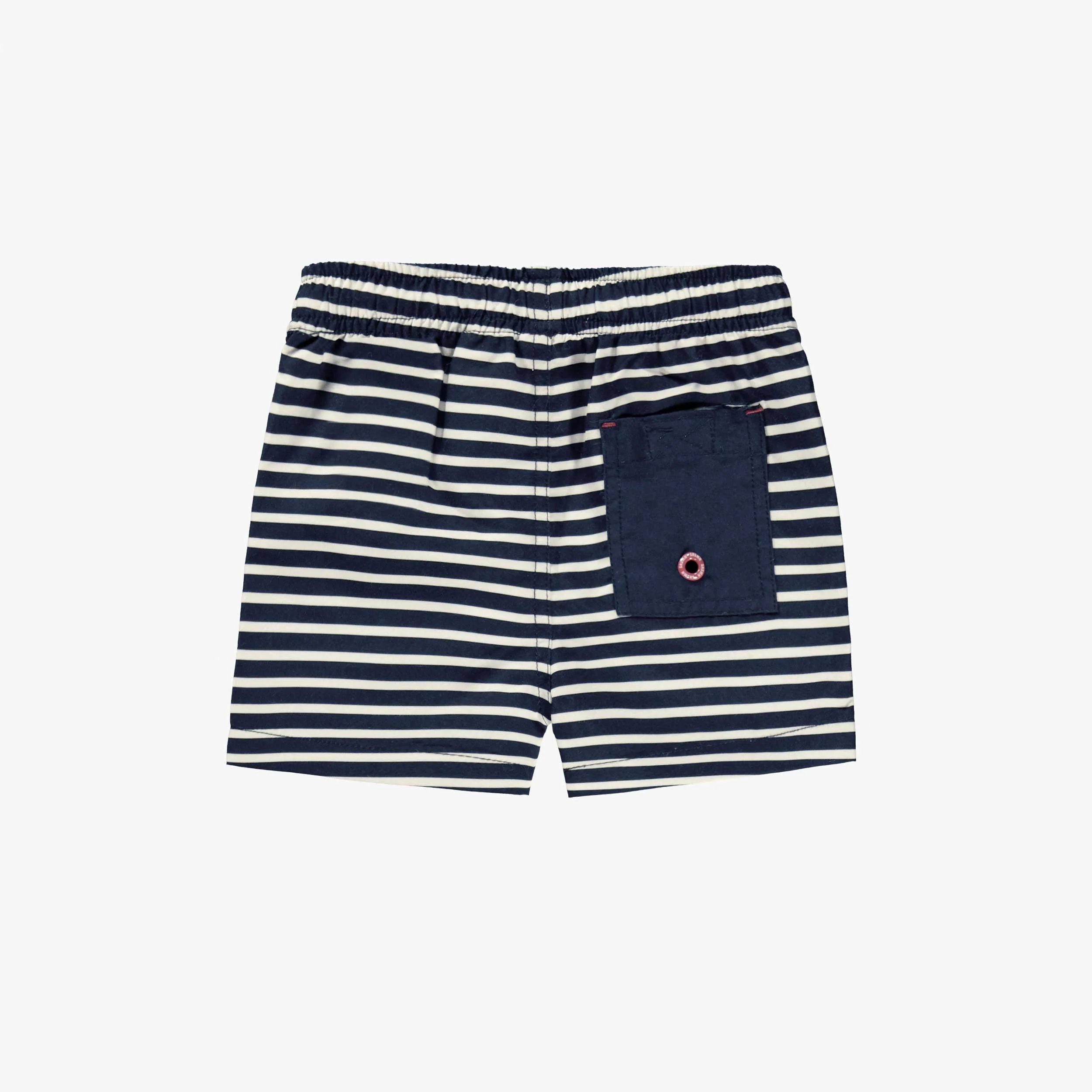 Bermuda de bain blanc et bleu marine à rayures, bébé - Image 2