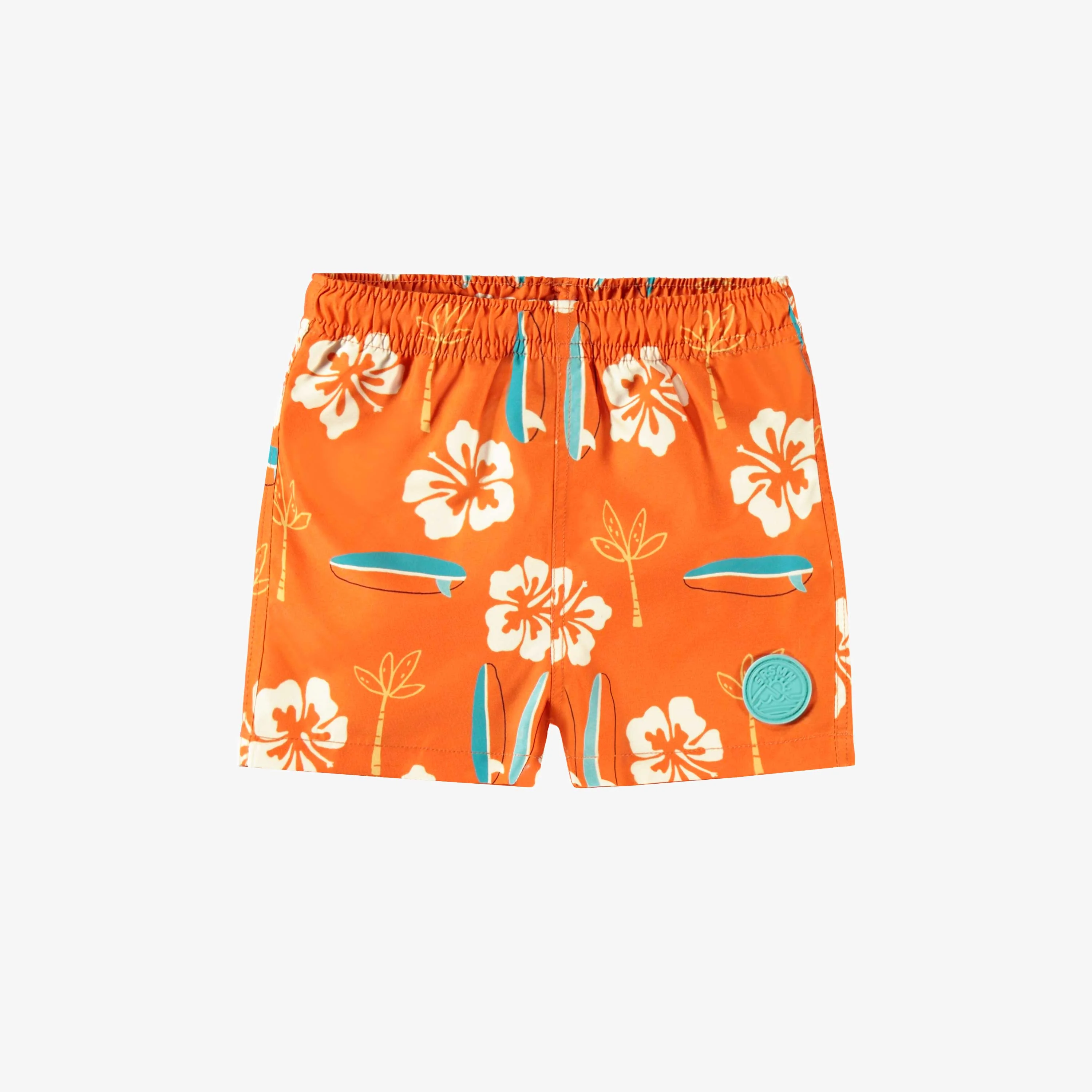 Bermuda de bain orange à motifs, bébé
