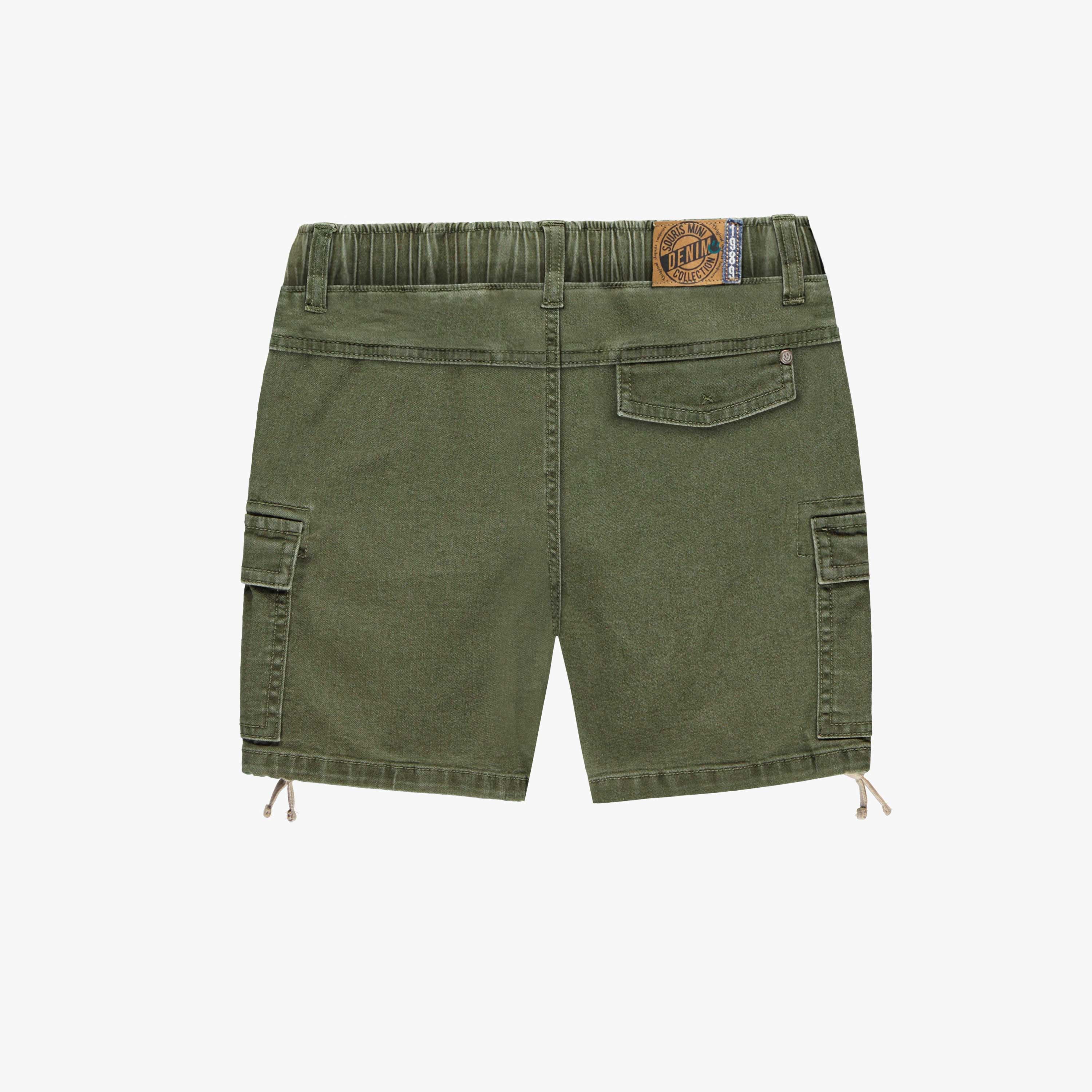 Bermuda de denim vert à poches cargo, enfant - Image 2