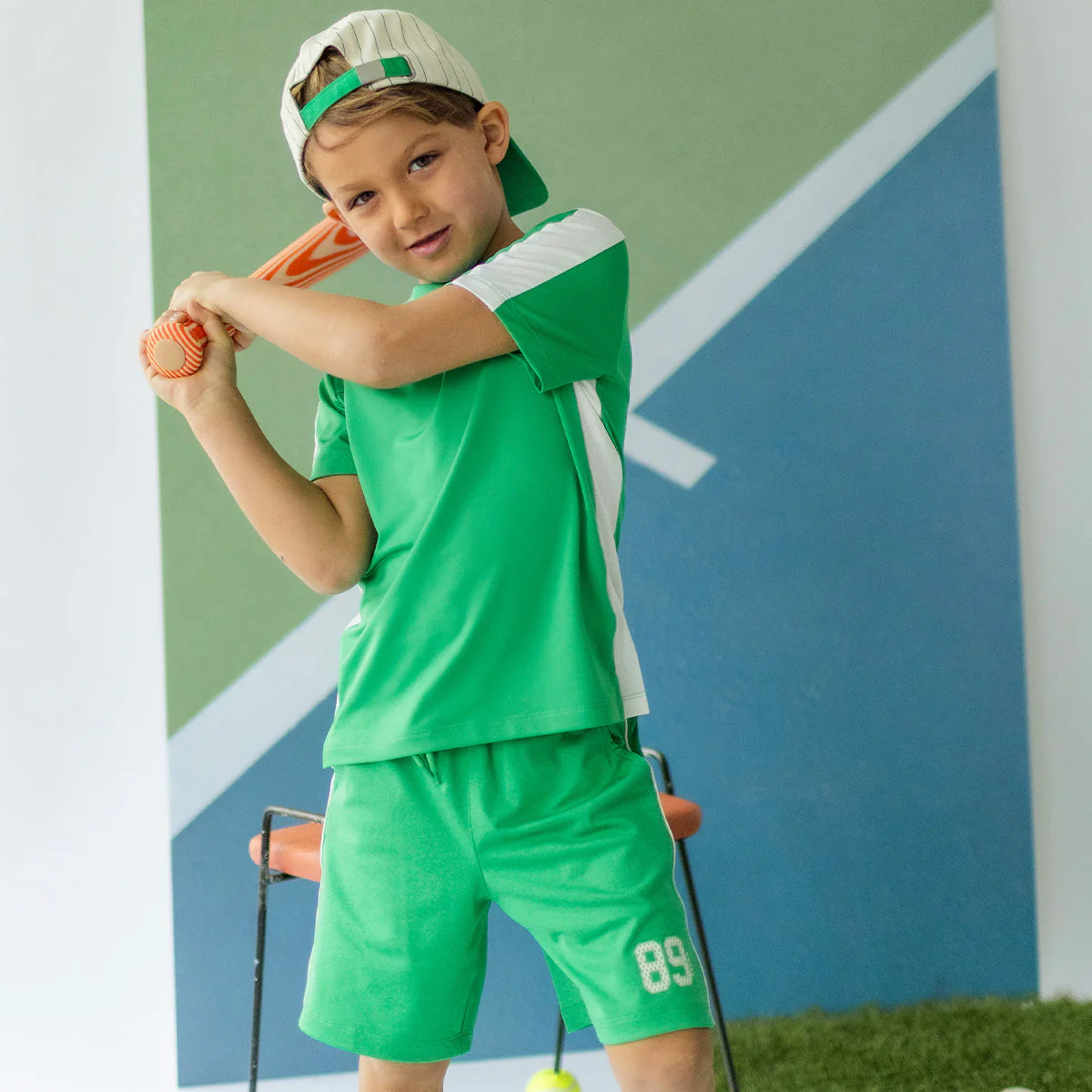 Bermuda de sport vert, enfant - Image 2