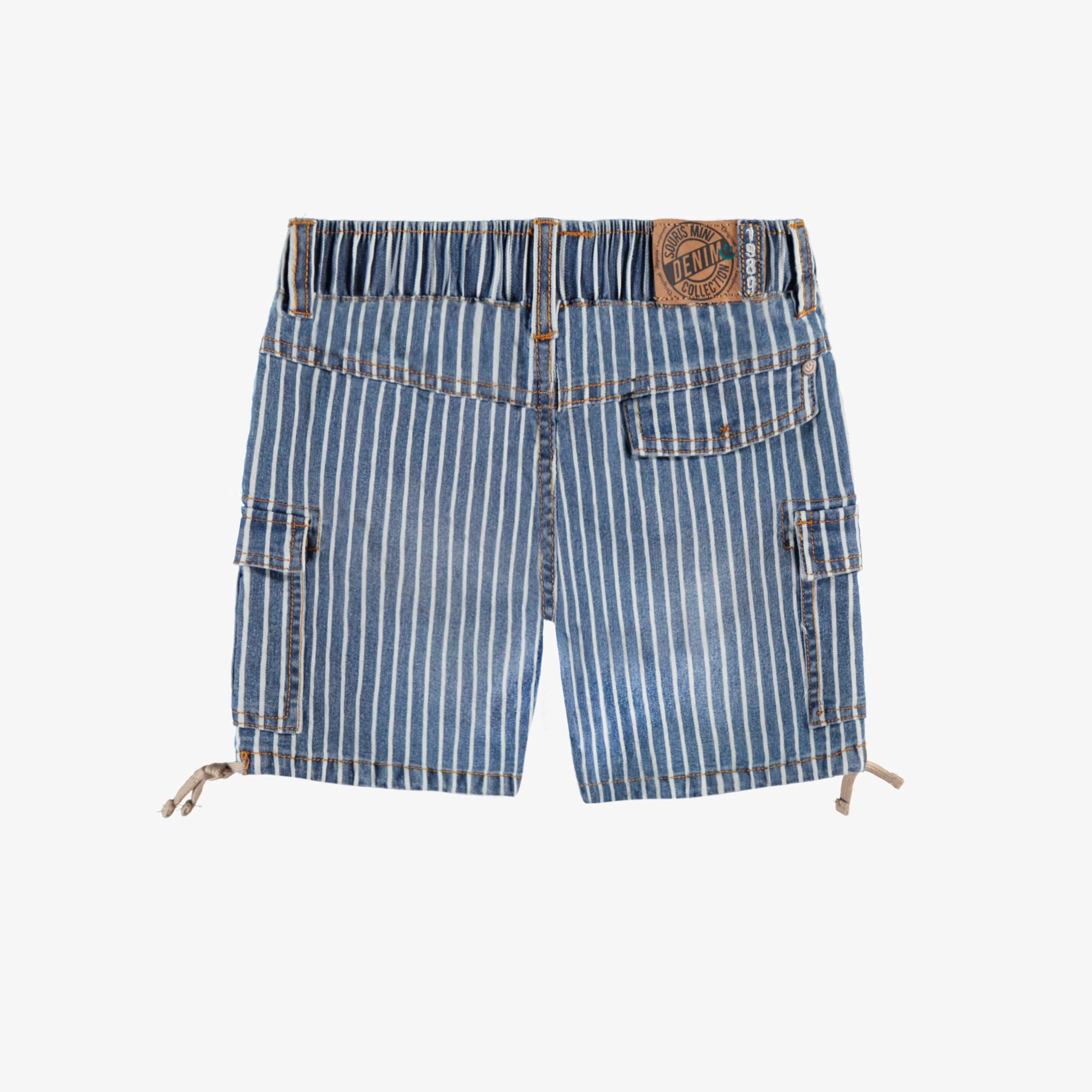 Bermuda en denim bleu à rayures, enfant - Image 6