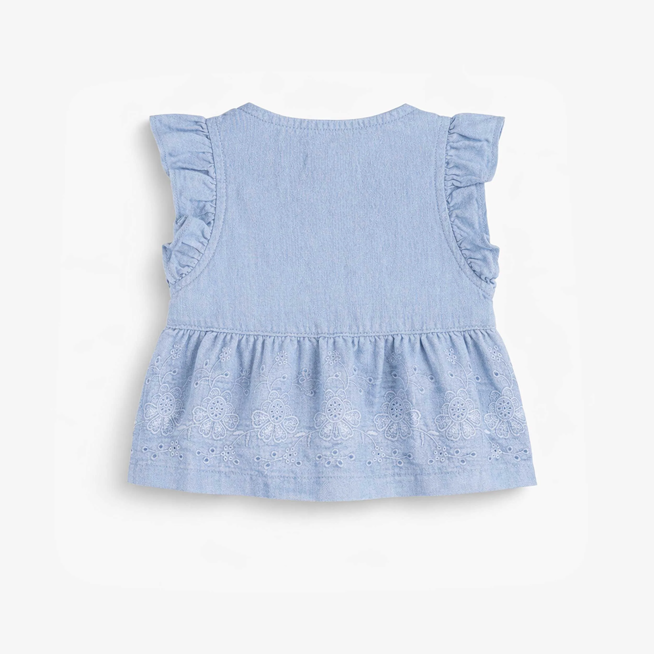 Blouse bleue avec broderie anglaise, bébé - Image 6