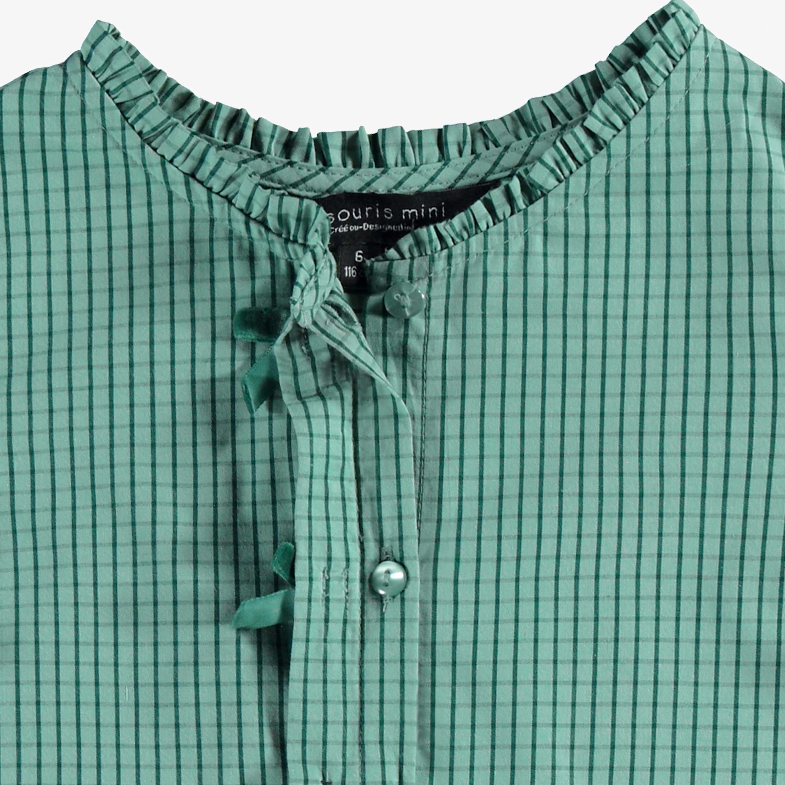 Blouse verte à carreaux vichy, enfant - Image 5