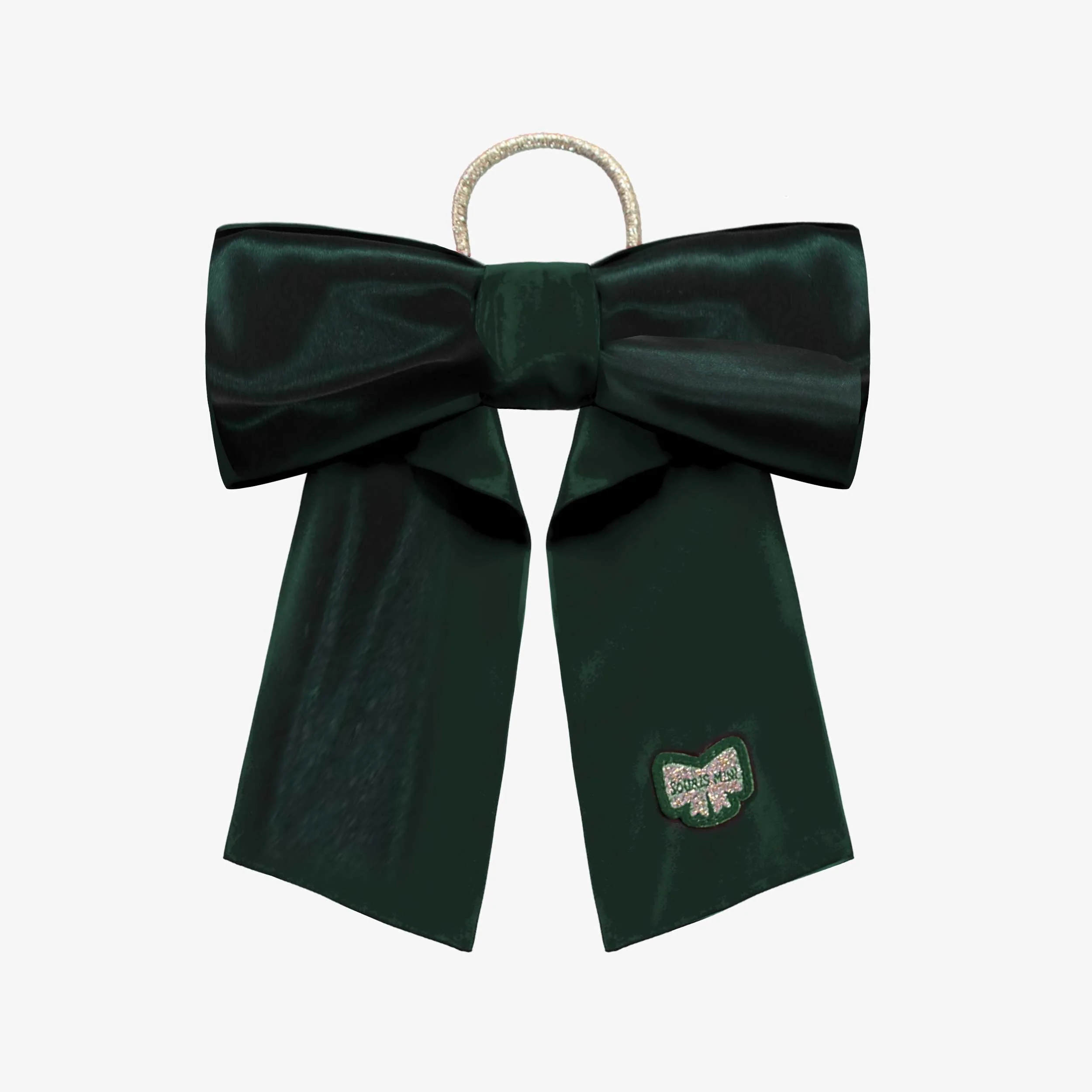 Boucle à cheveux vert forêt avec élastique en taffetas, enfant
