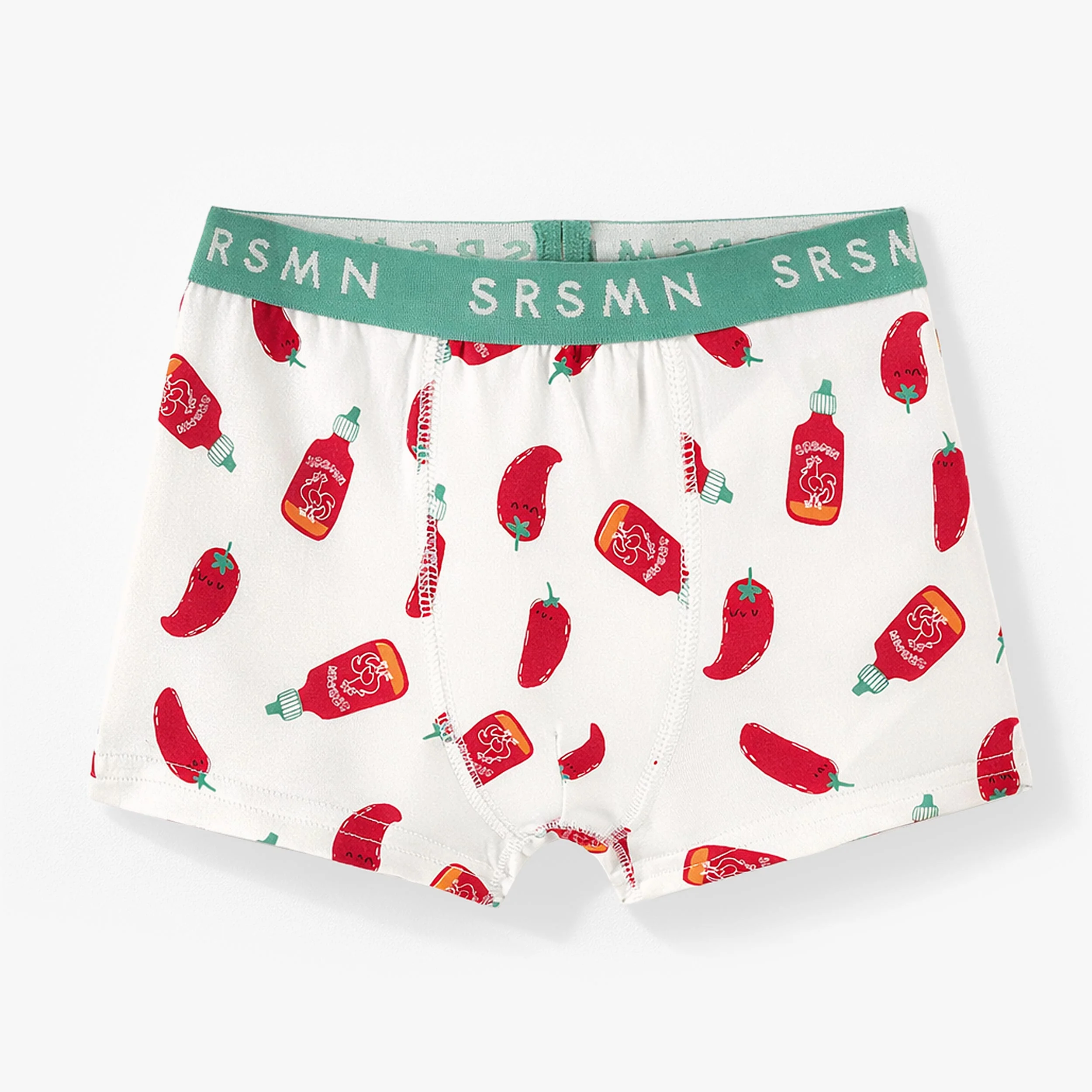 Boxer blanc à motifs de piments et sriracha, enfant