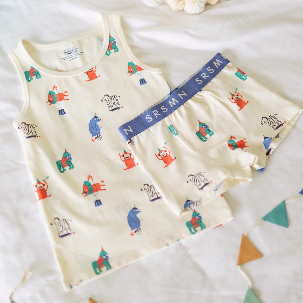 Boxer crème à motifs d’animaux, enfant - Image 2
