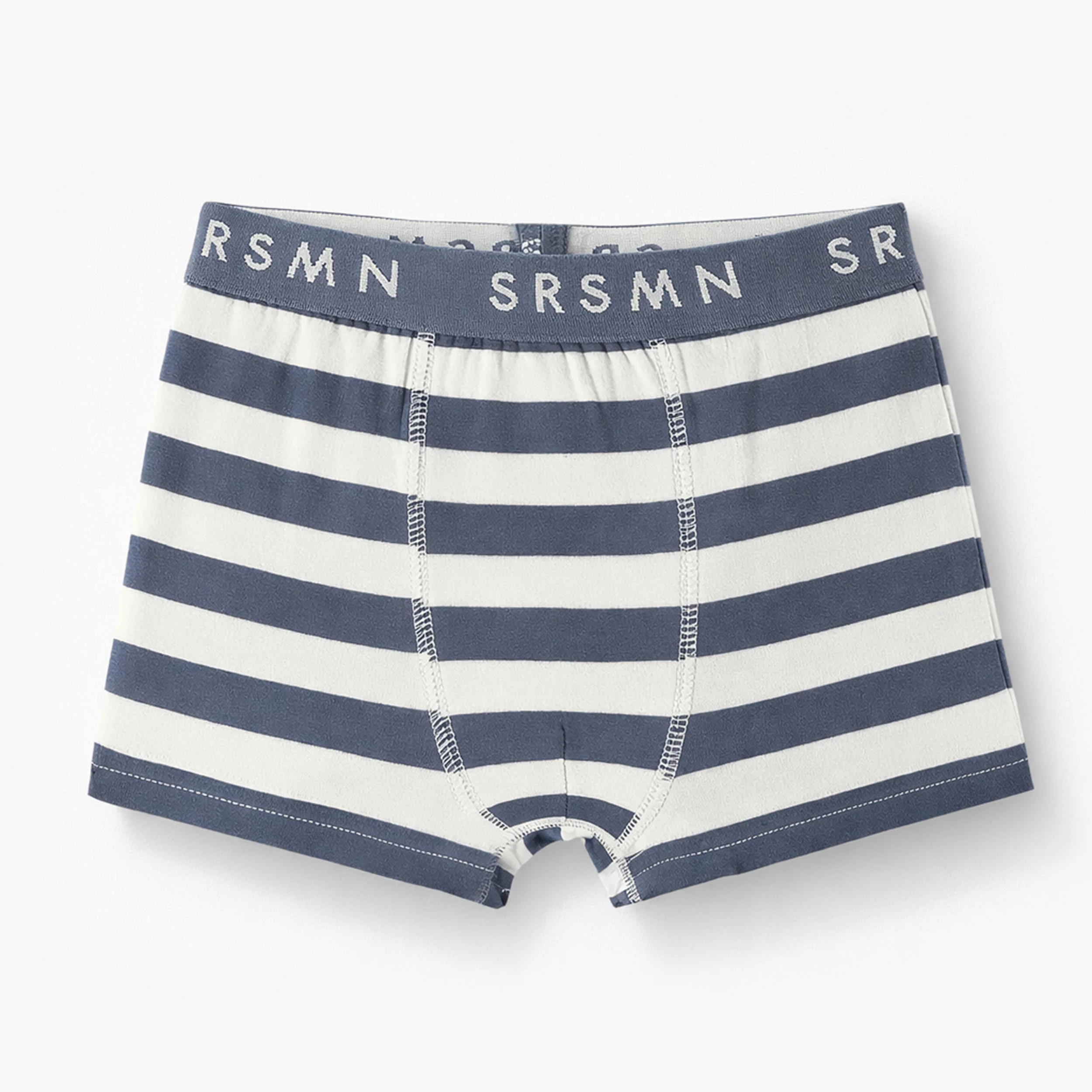 Boxer marine et crème à rayures, enfant