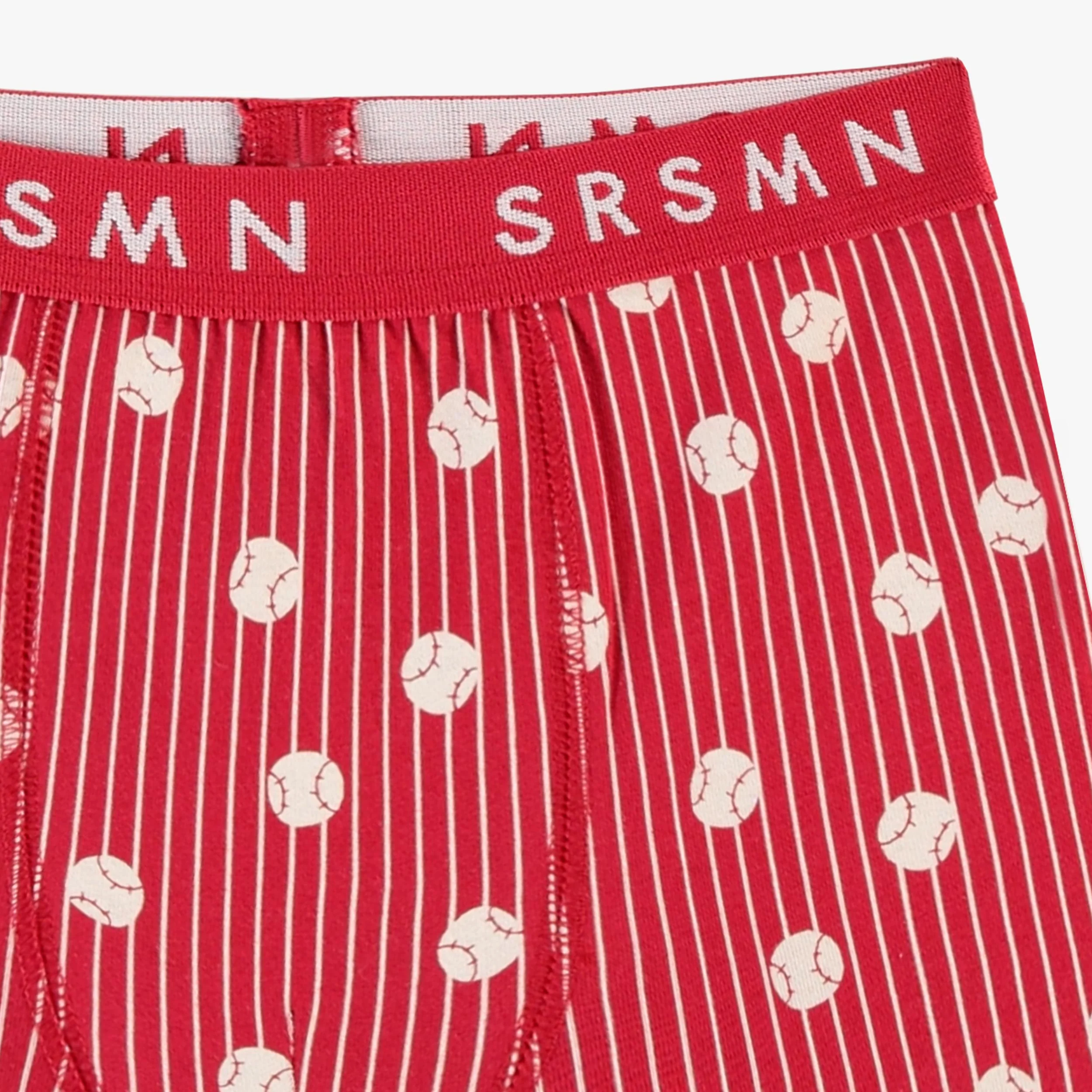 Boxer rouge avec rayures et balles de baseball, enfant - Image 2