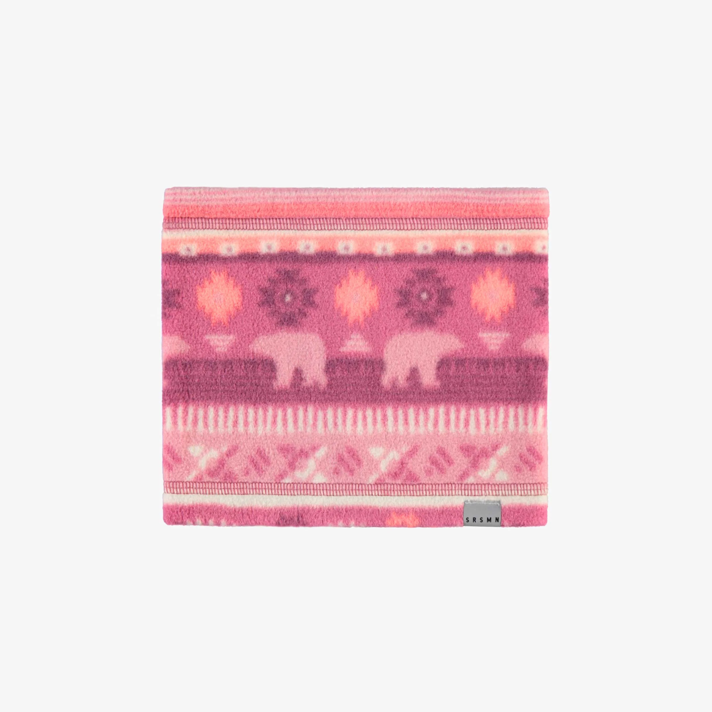 Cache-cou rose en polar avec motifs, bébé