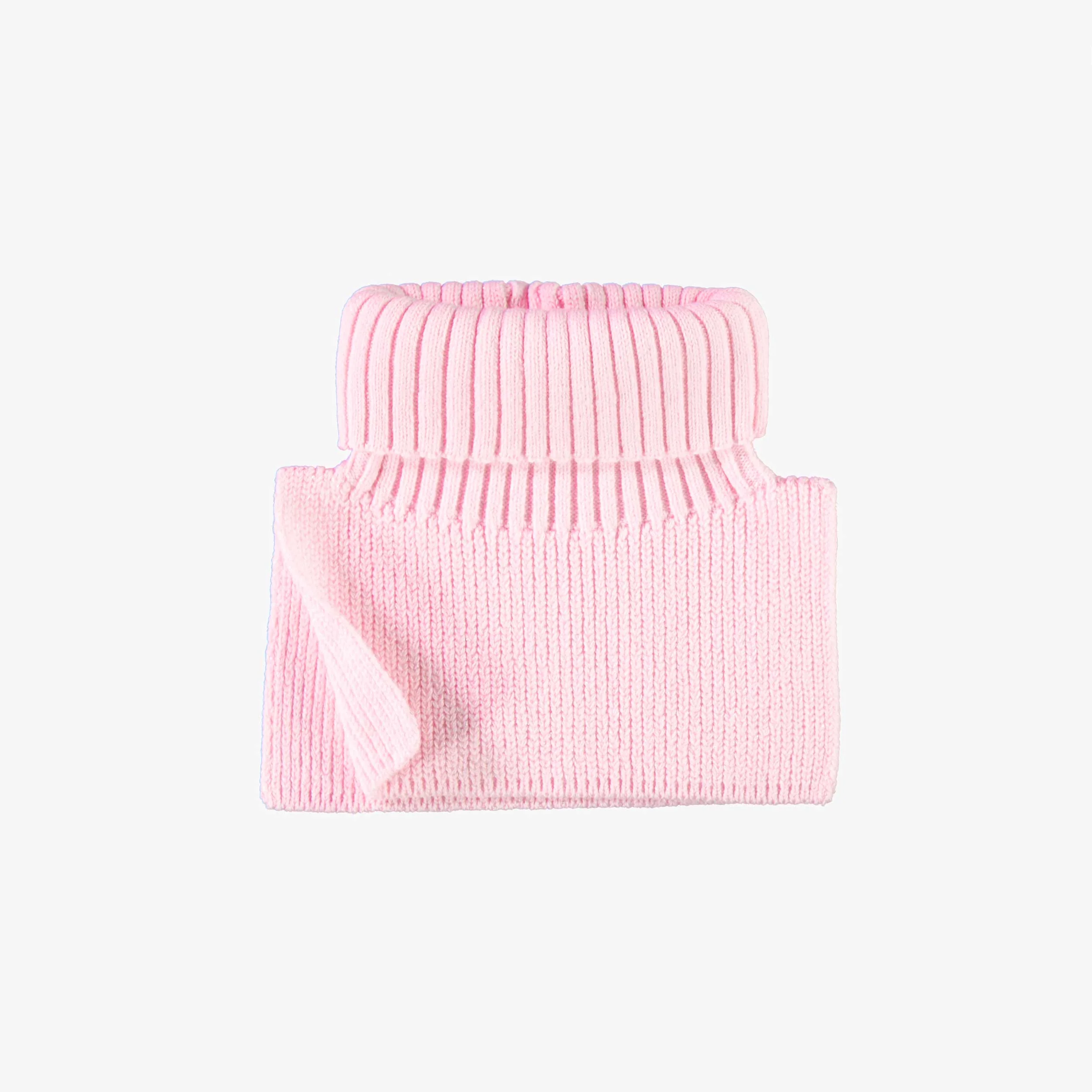 Cache-cou rose scintillant en tricot, bébé