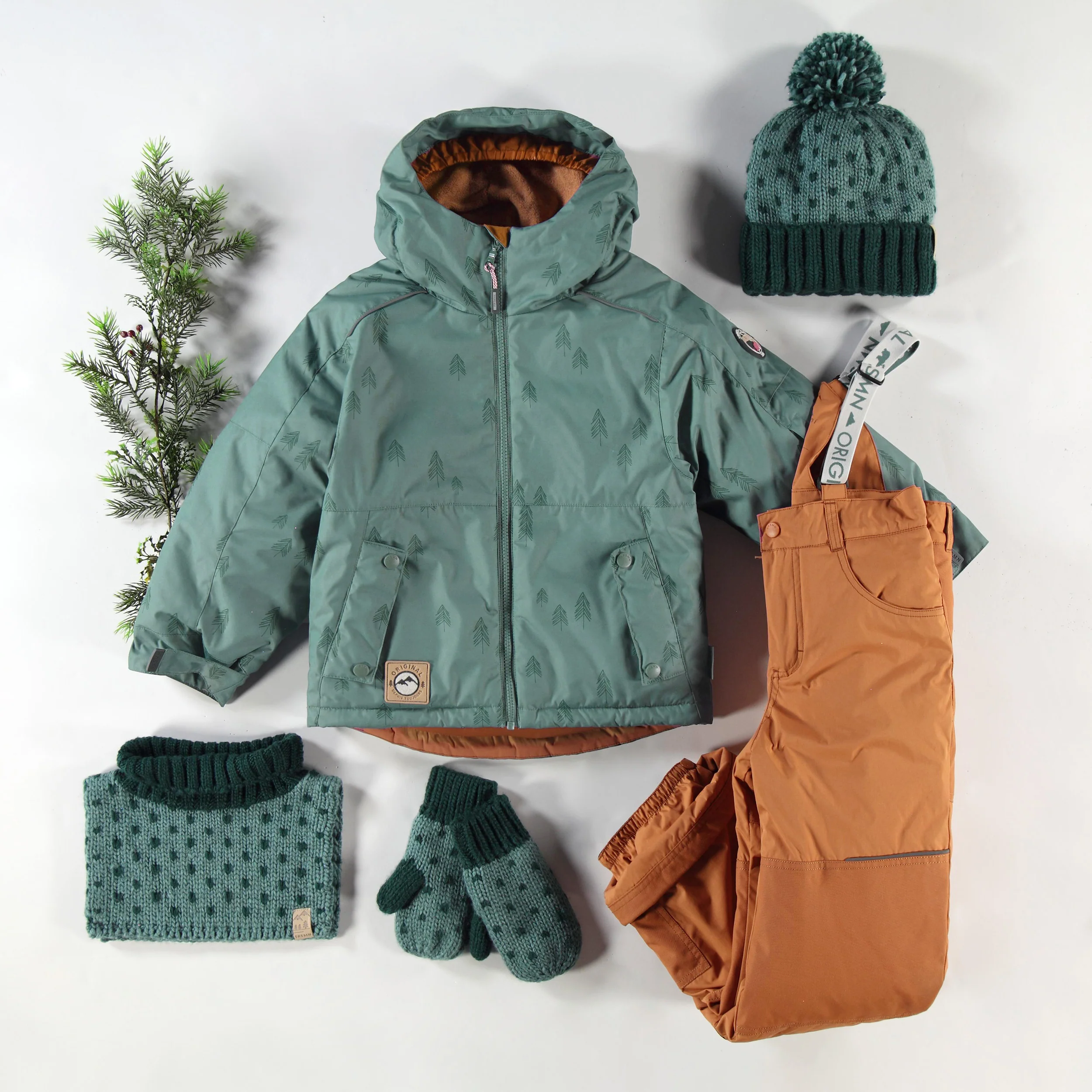 Cache-cou turquoise en tricot avec motifs, enfant - Image 2