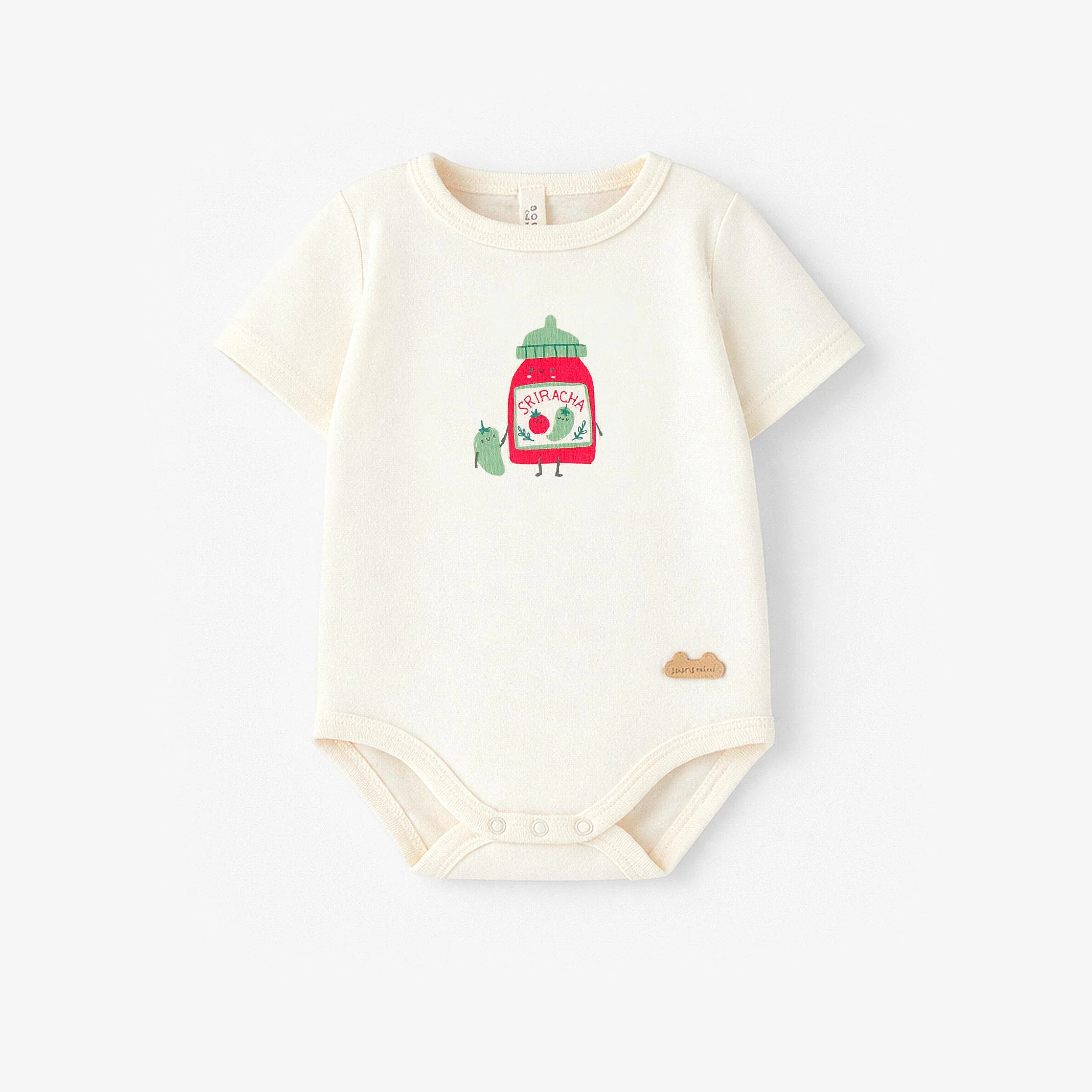 Cache-couche crème avec illustration, naissance