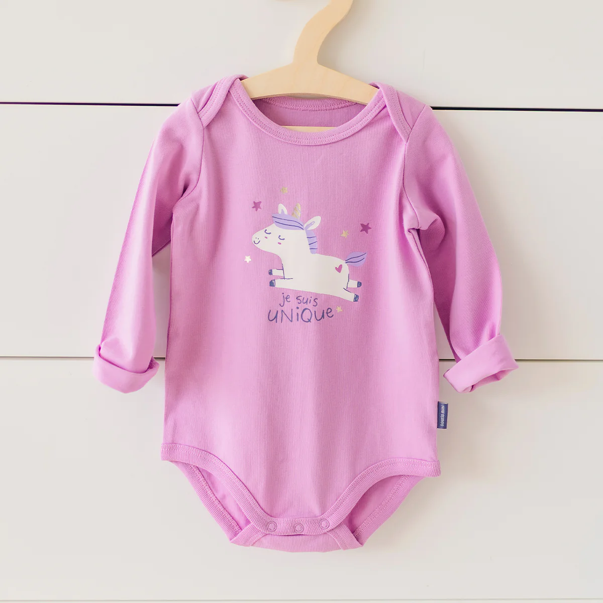 Cache-couche mauve avec illustration de licorne, bébé - Image 3