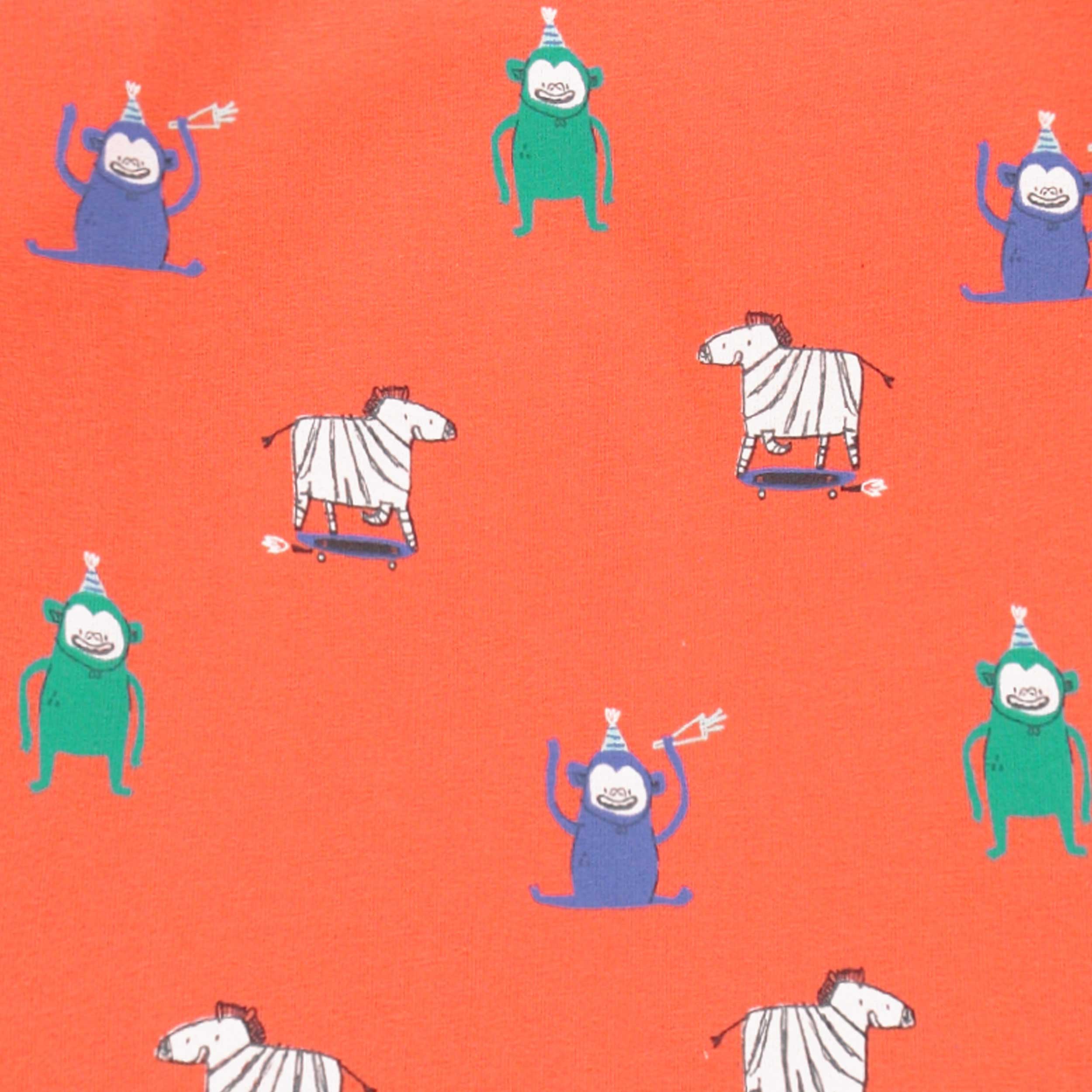 Cache-couche orange à motifs de singes et de zèbres, bébé - Image 2