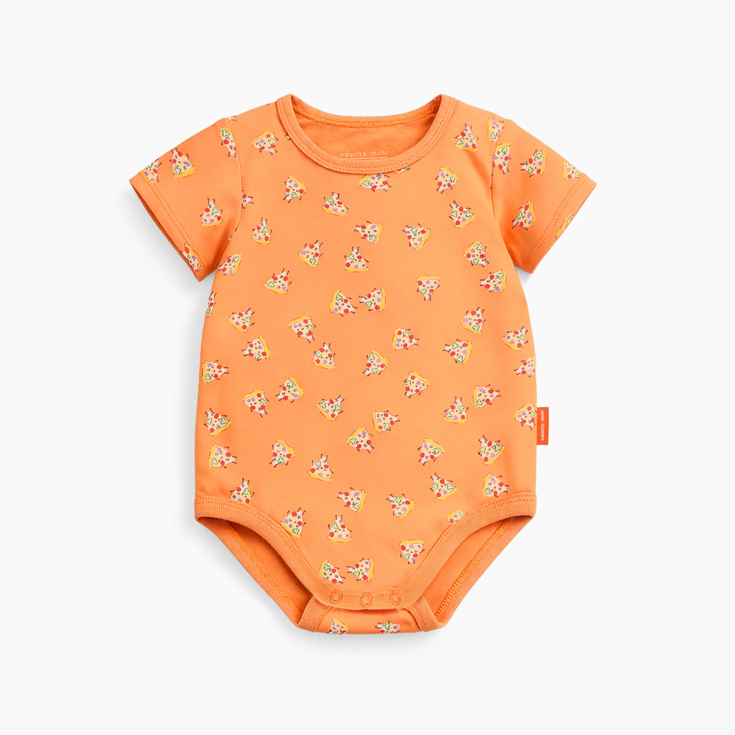 Cache-couche orange à motifs de pizzas, bébé