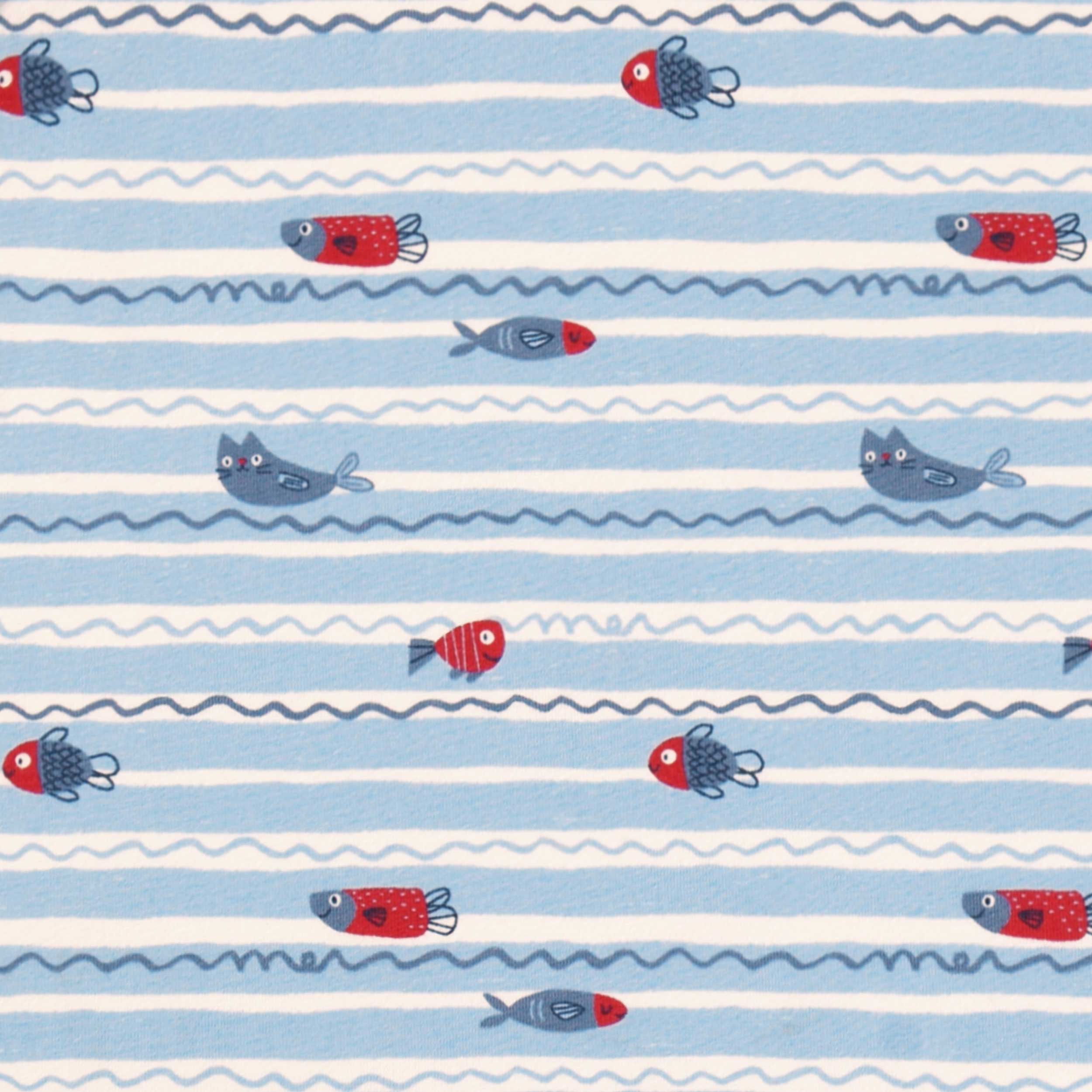 Camisole bleue à rayures et motifs de poissons, enfant - Image 2