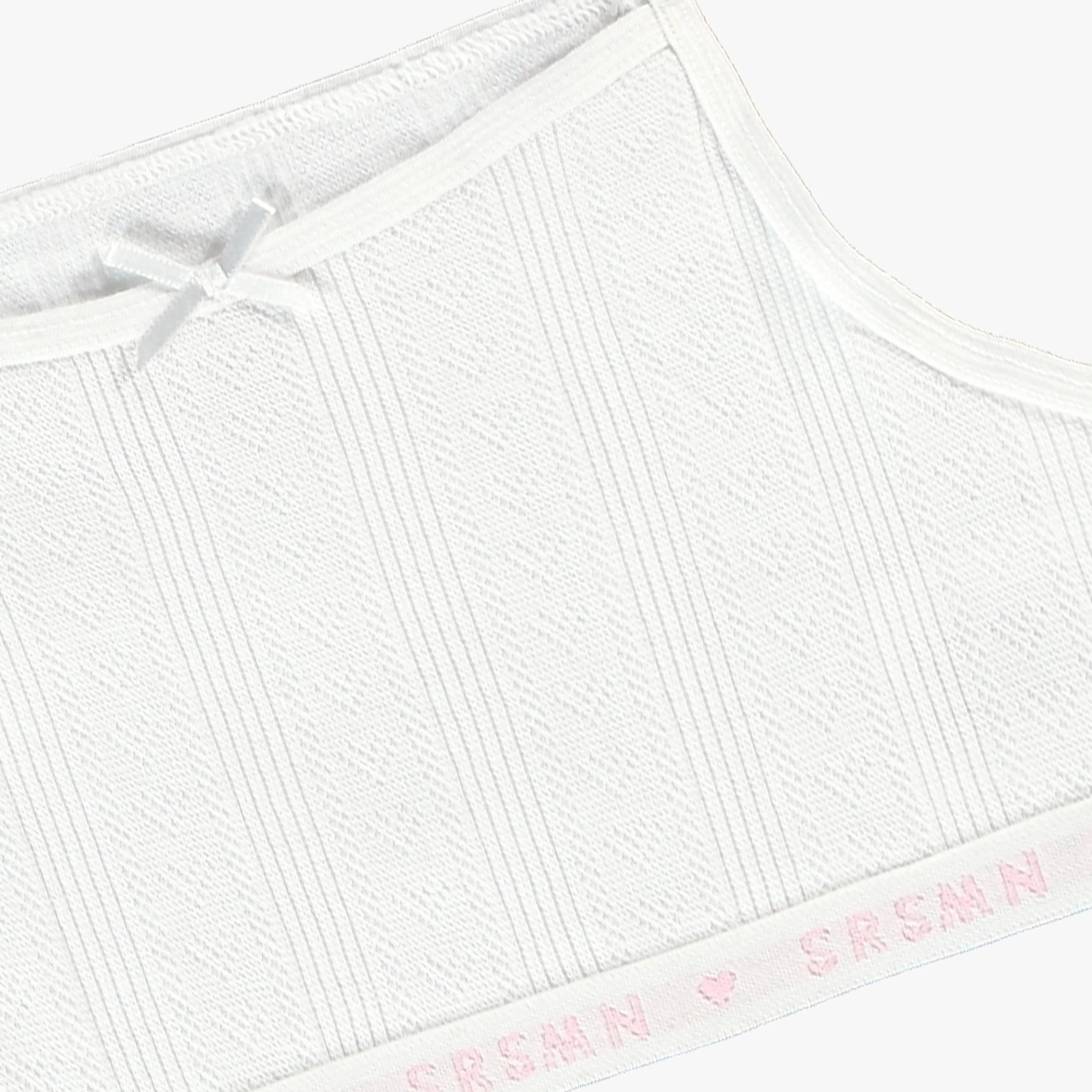 Camisole courte blanche à motif pointelle, enfant - Image 2