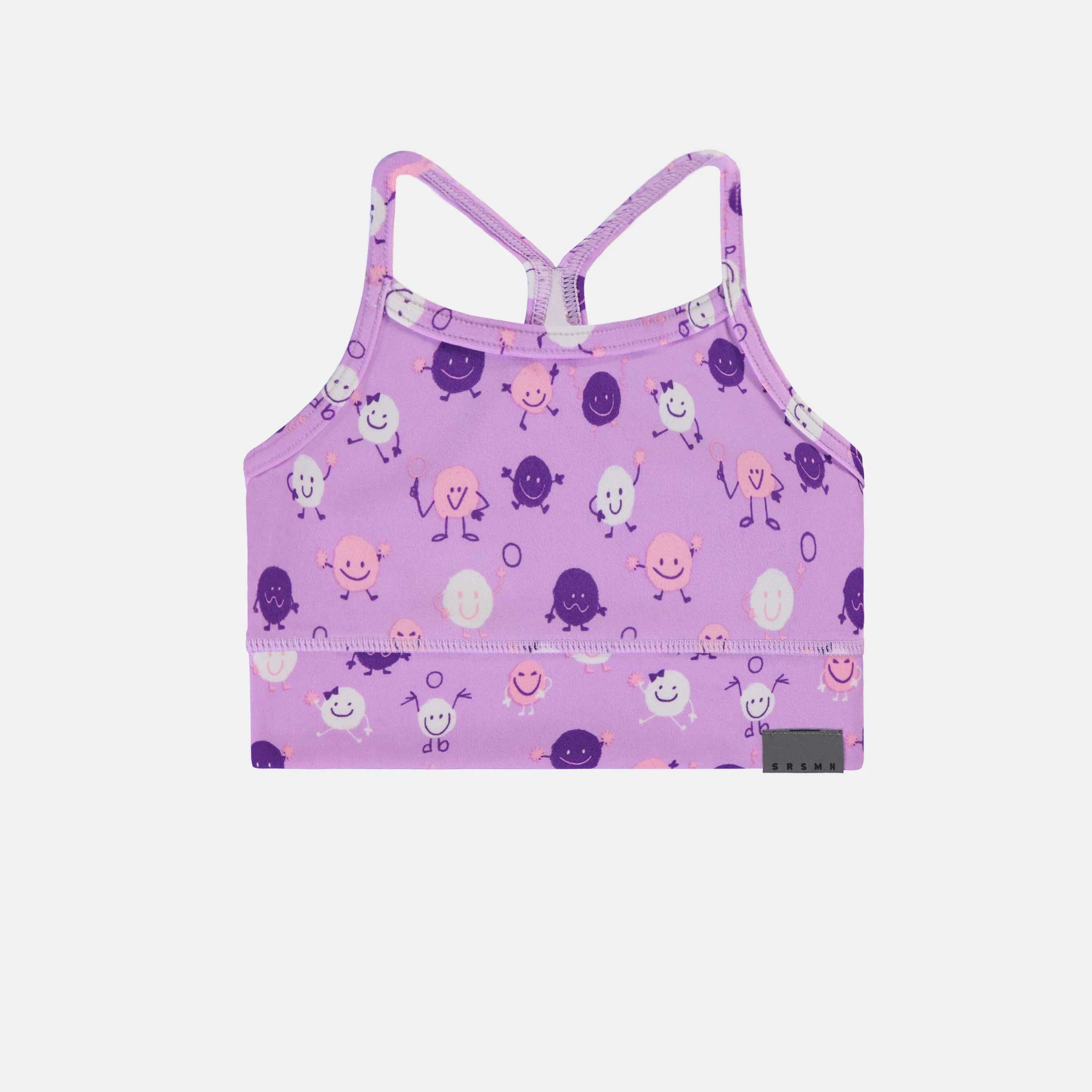 Camisole de sport lilas avec bretelles croisées en tissu extensible, enfant