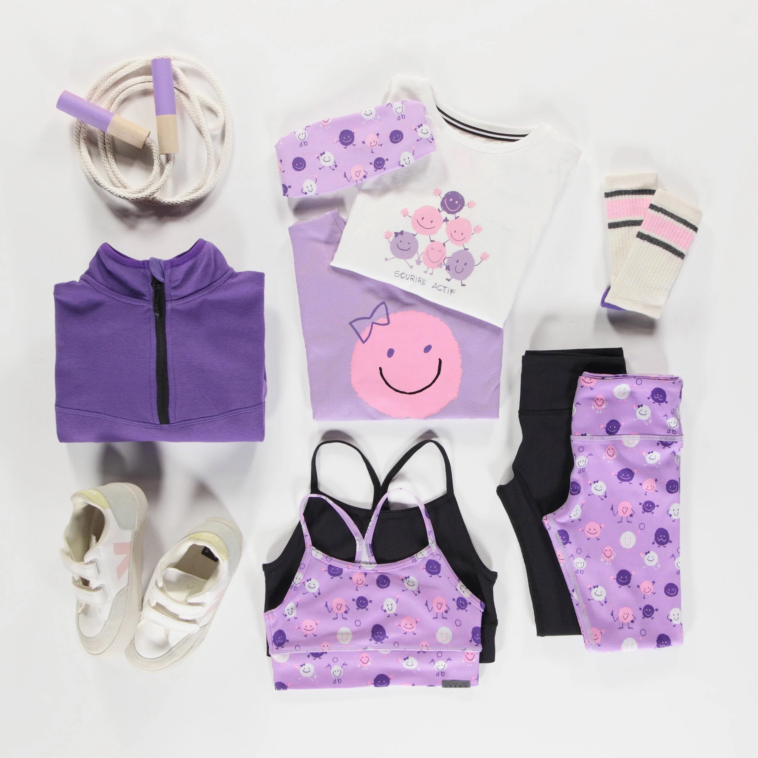 Camisole de sport lilas avec bretelles croisées en tissu extensible, enfant - Image 5
