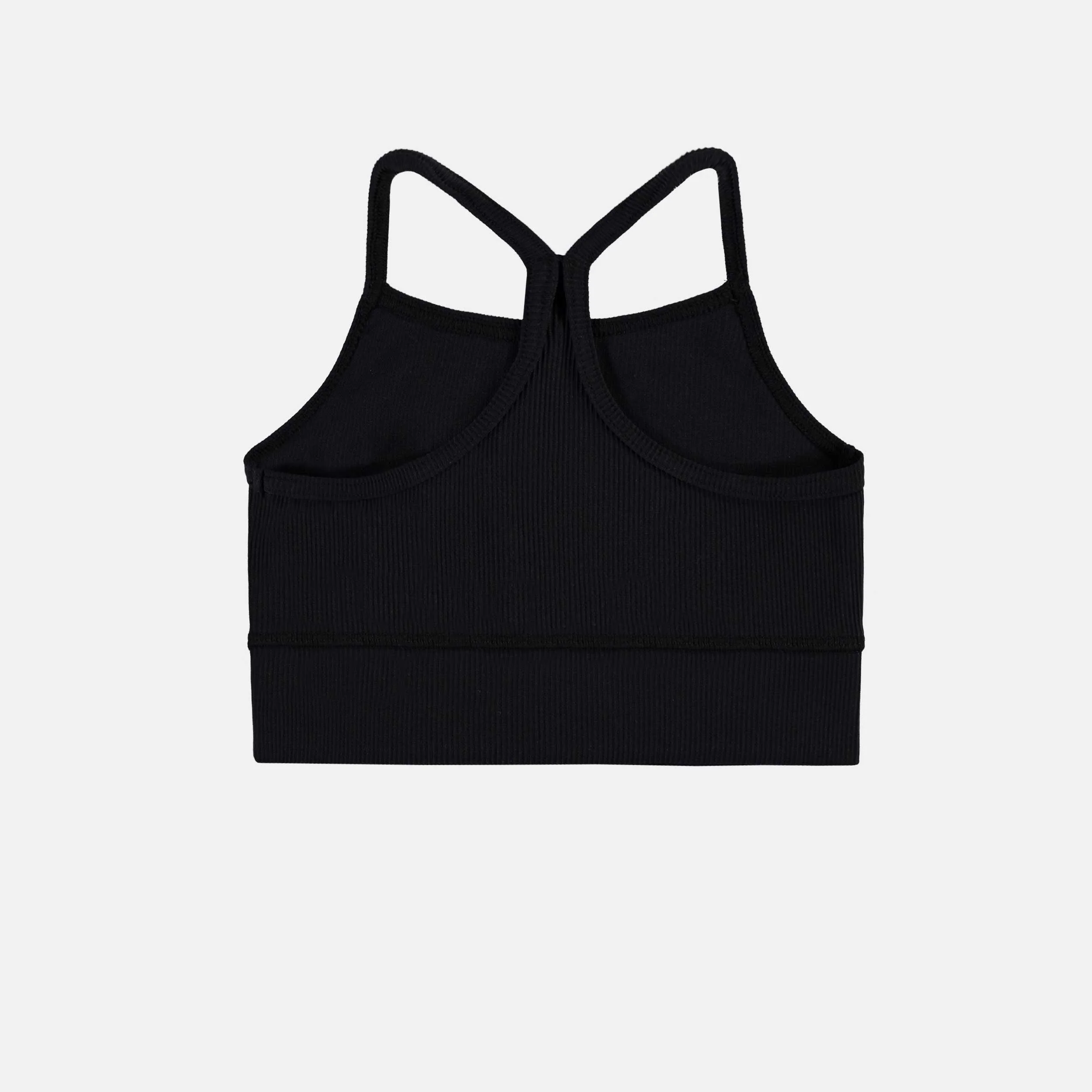 Camisole de sport noir avec bretelles croisées en tissu extensible, enfant - Image 2