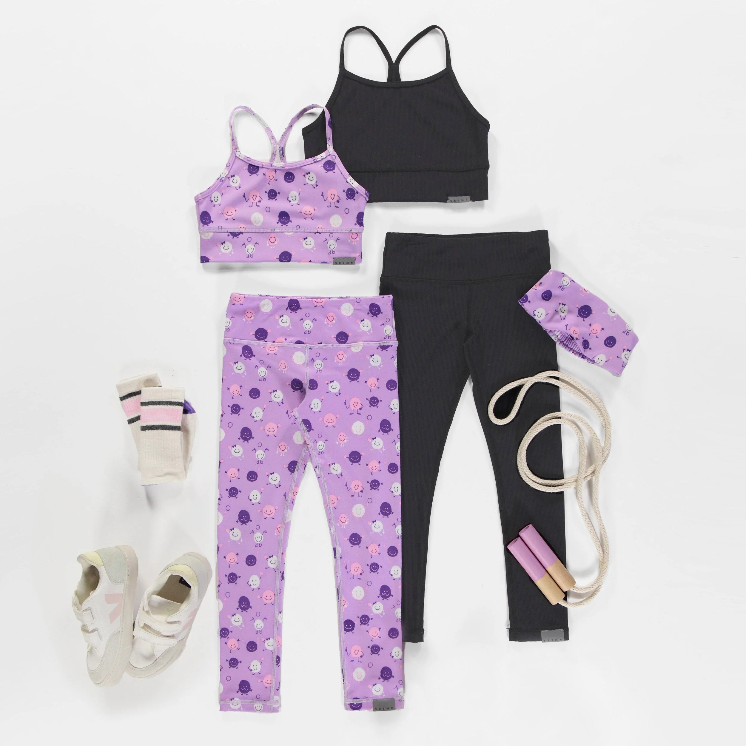 Camisole de sport noir avec bretelles croisées en tissu extensible, enfant - Image 3