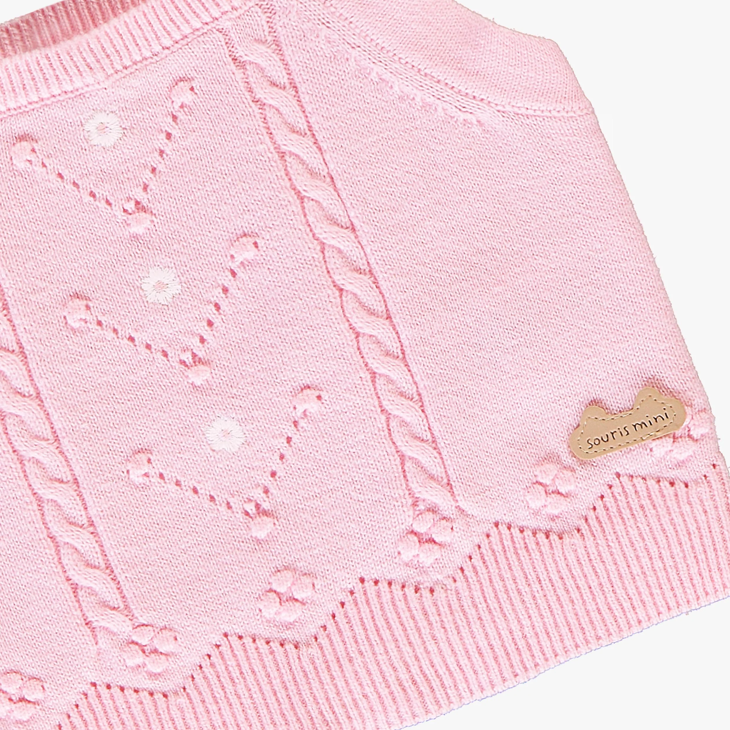 Camisole rose en tricot à motif pointelle, naissance - Image 2