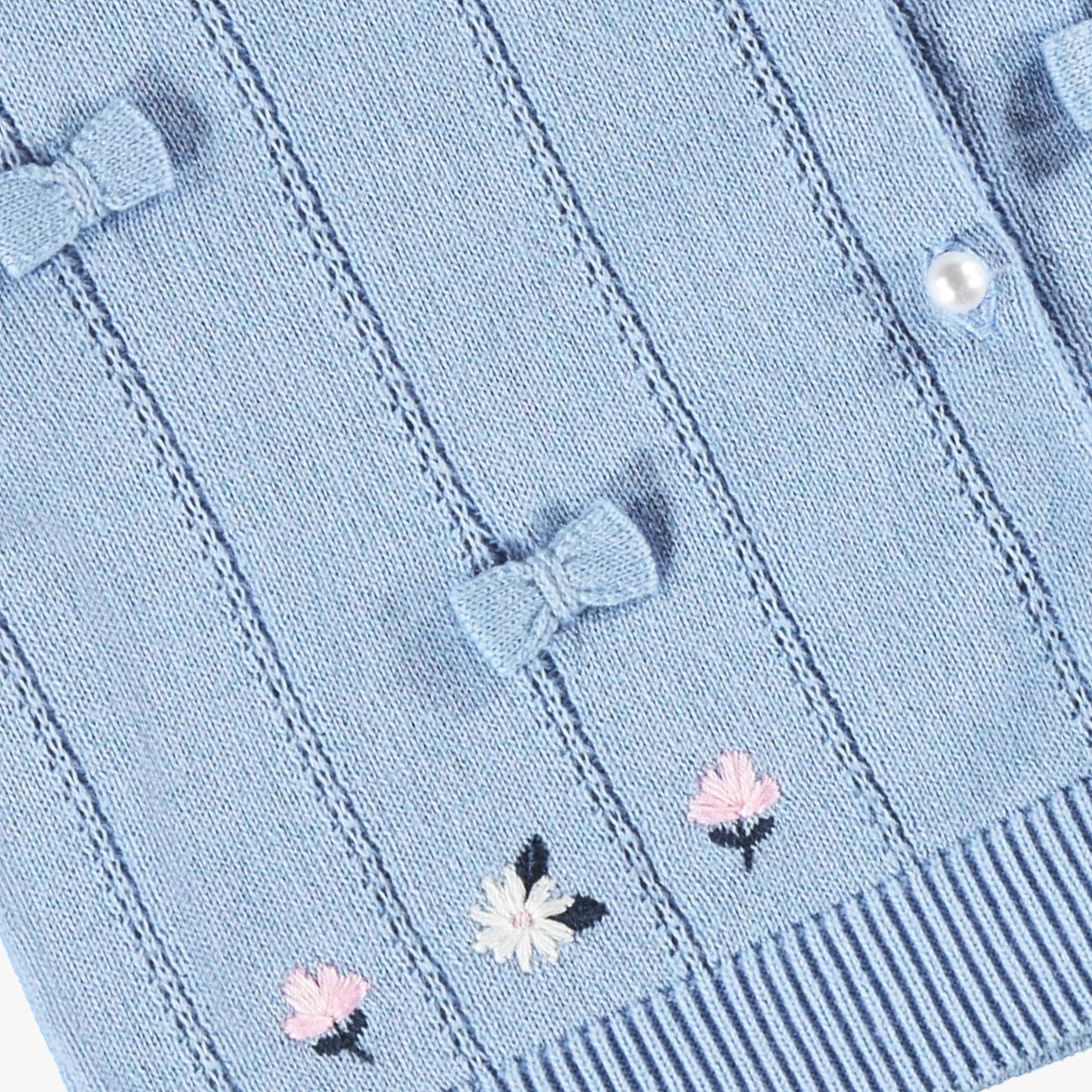 Cardigan bleu en tricot, bébé - Image 2