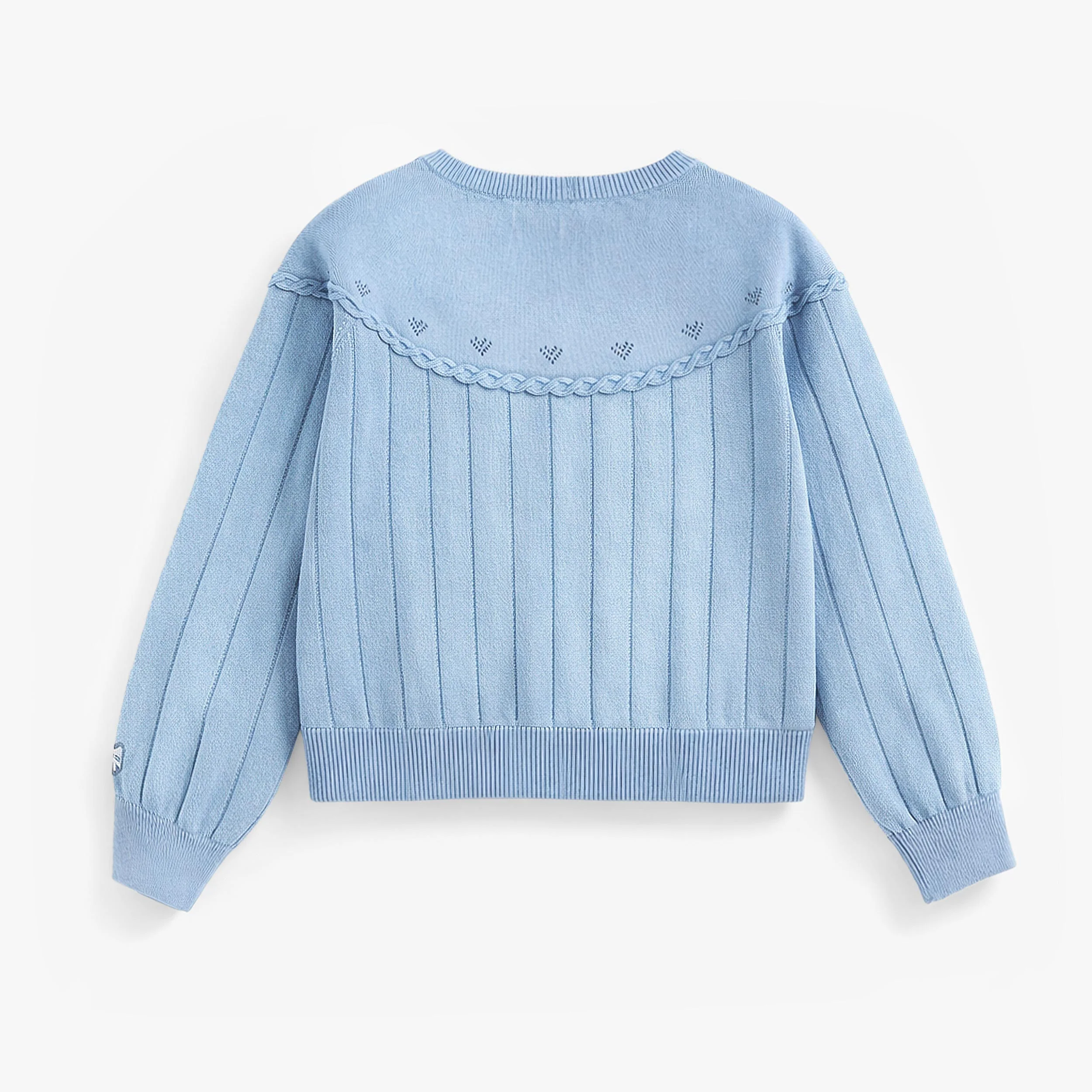 Cardigan bleu en tricot, enfant - Image 3