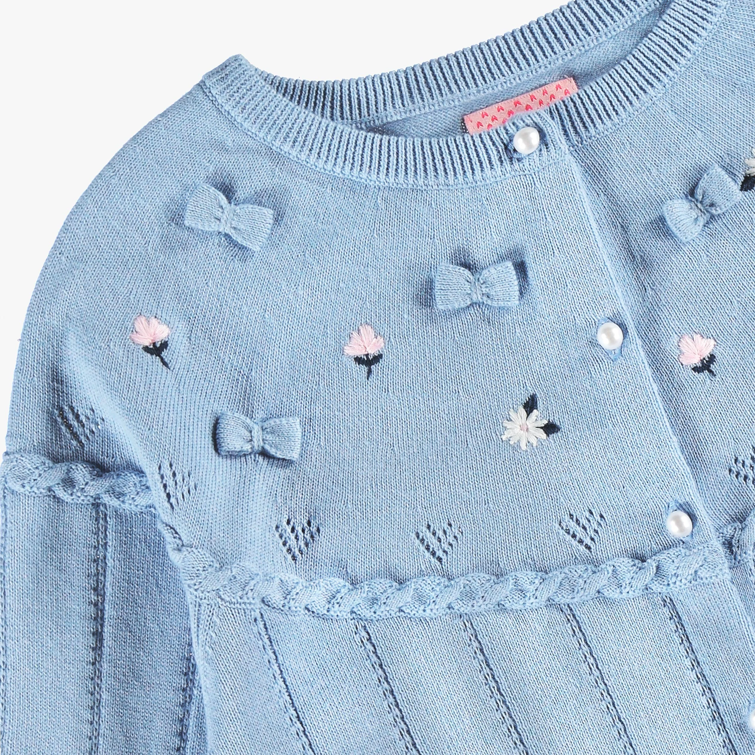 Cardigan bleu en tricot, enfant - Image 4