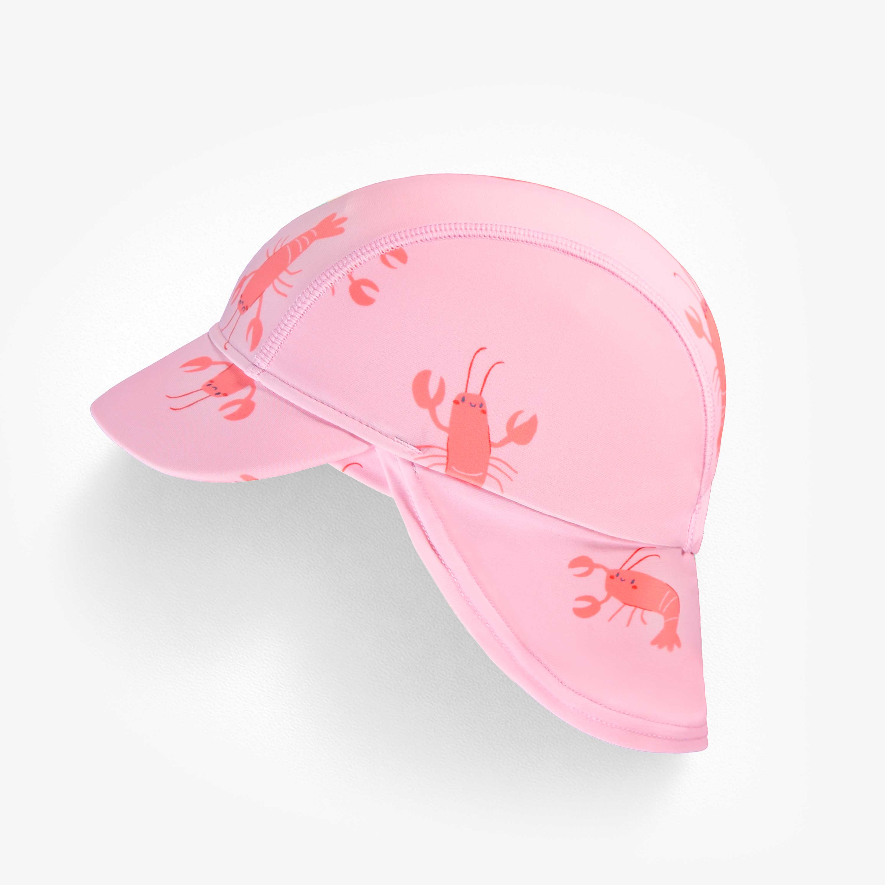 Casquette de bain rose à motifs de homards, bébé