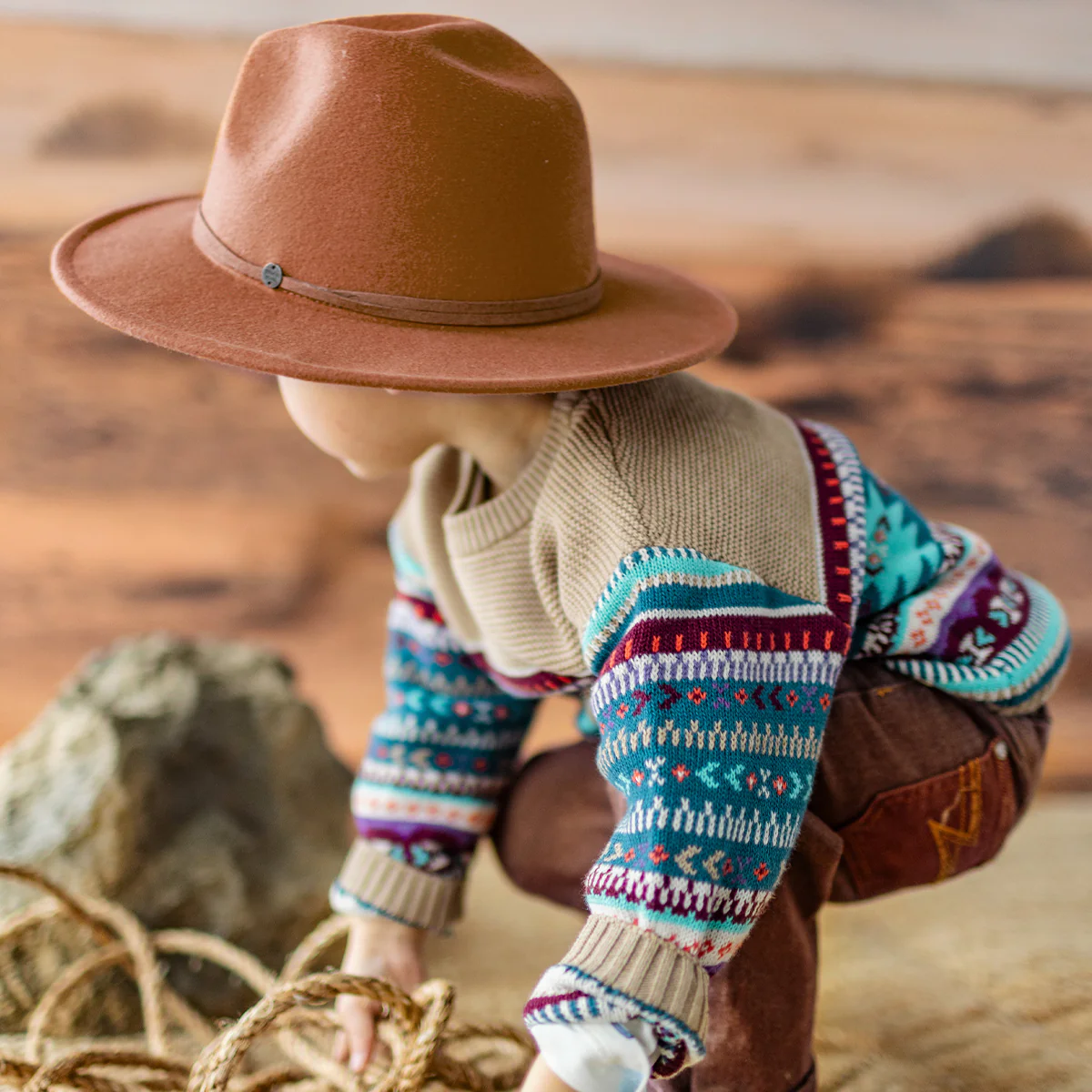 Chandail beige en tricot avec motifs, bébé - Image 7