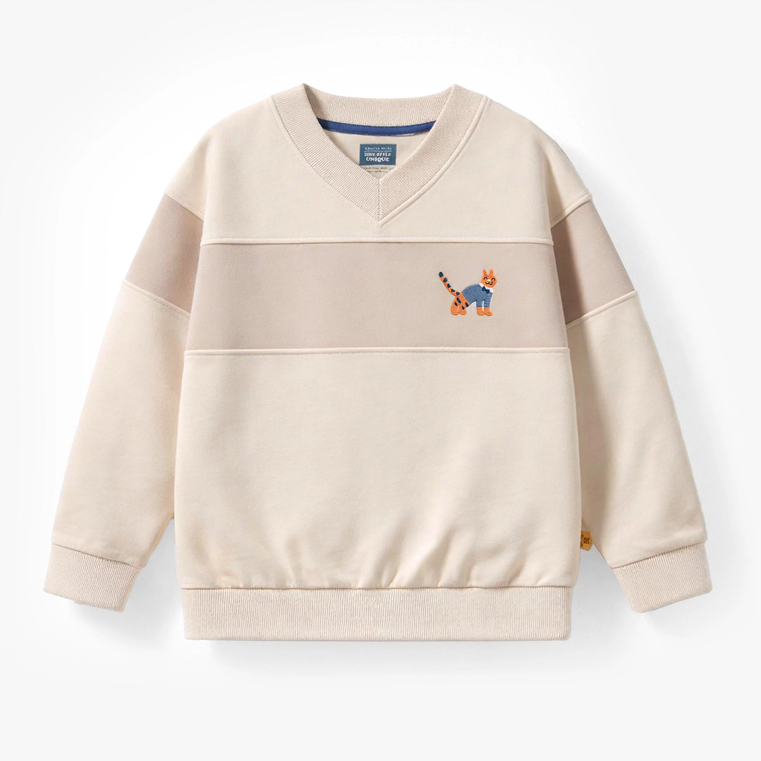 Chandail beige en tricot français, enfant