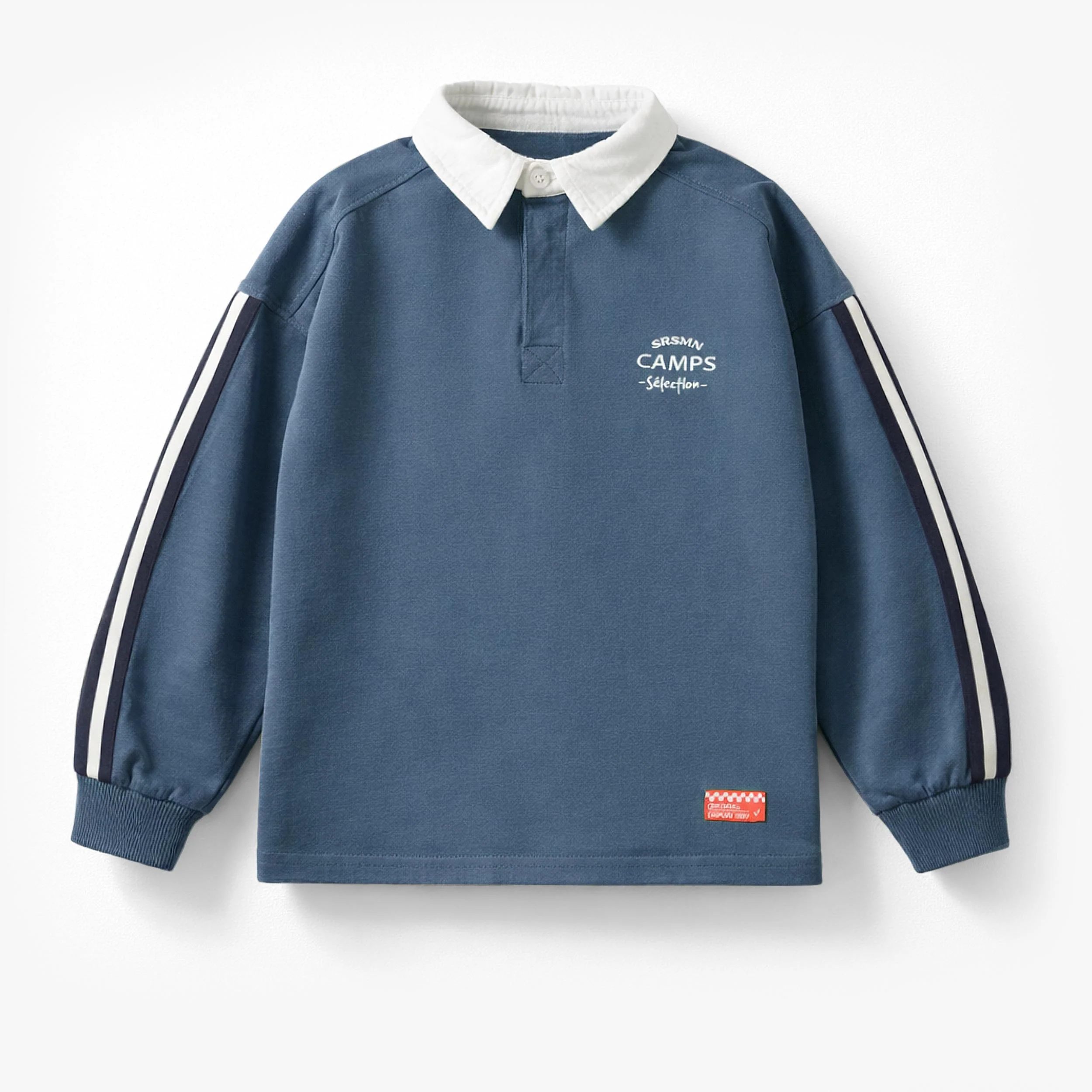 Chandail bleu marine col polo, enfant