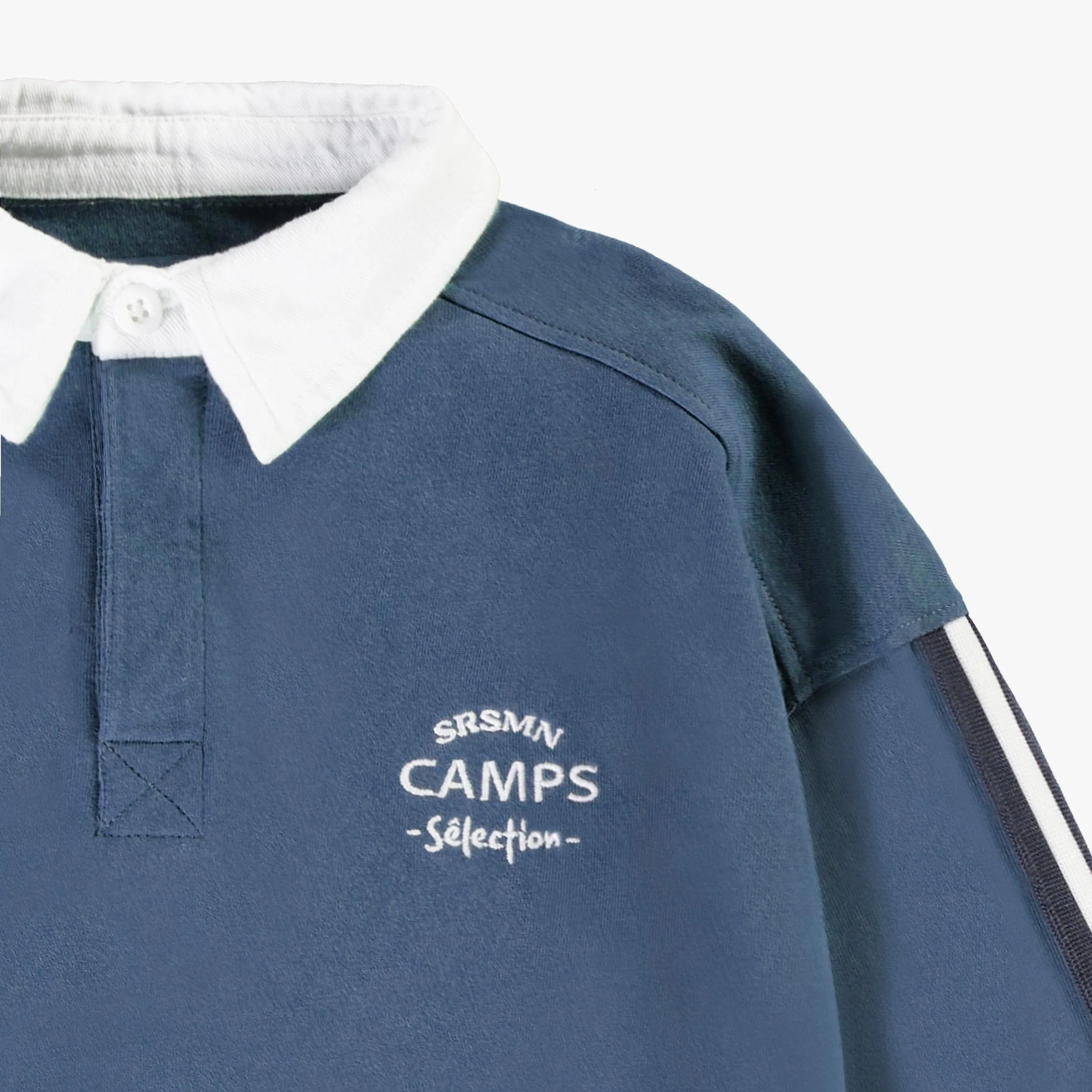 Chandail bleu marine col polo, enfant - Image 6