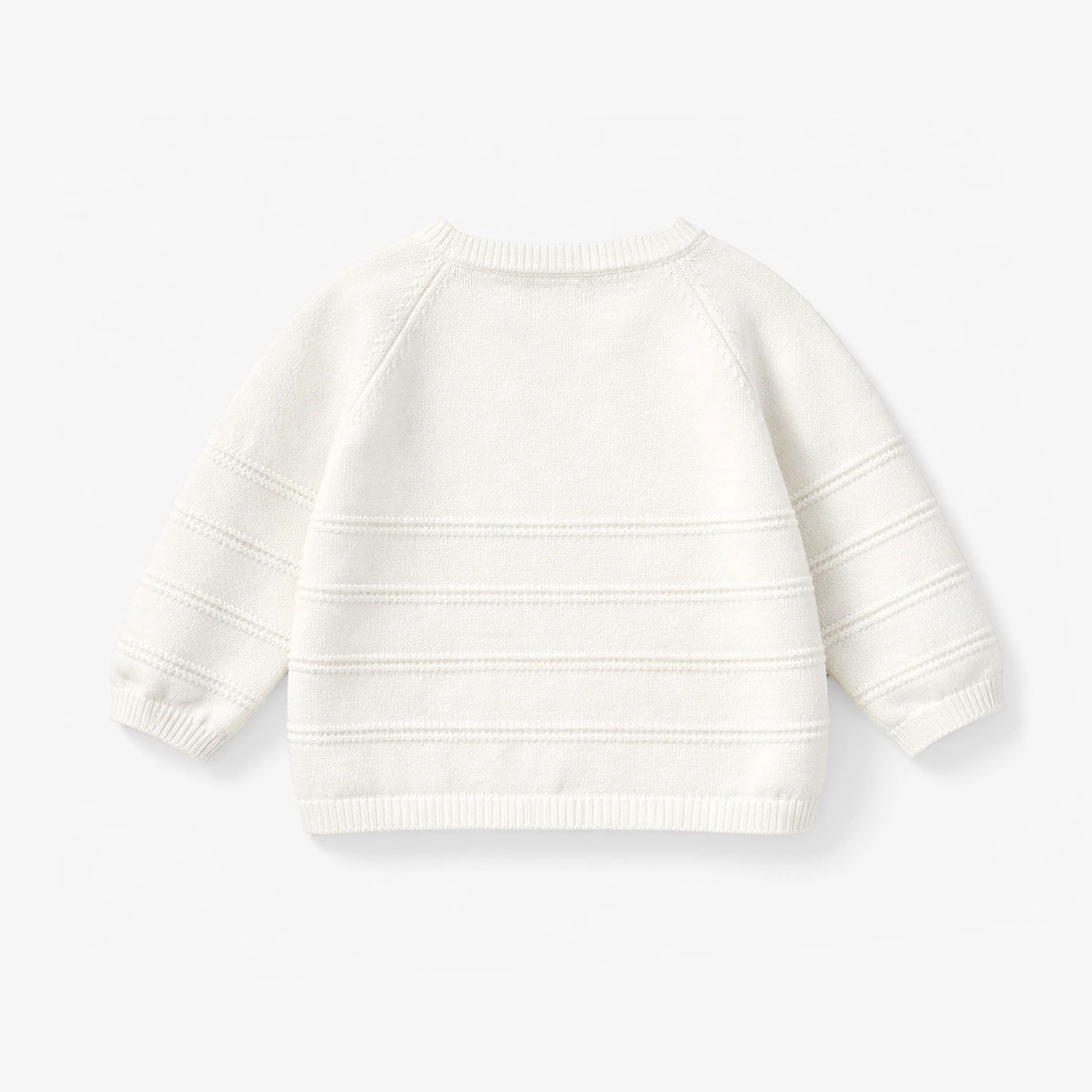 Chandail crème en tricot avec rayures, naissance - Image 3