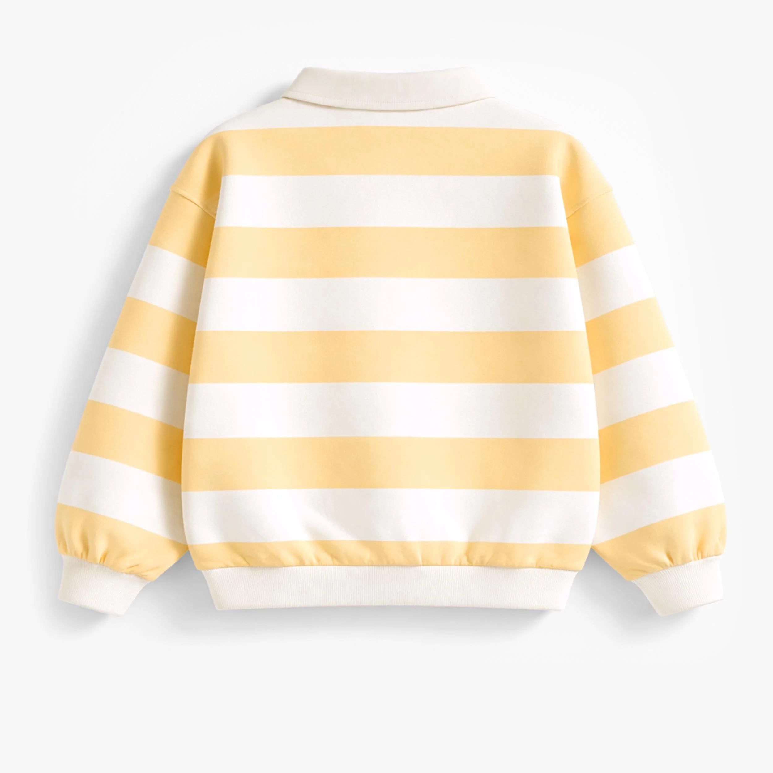 Chandail crème et jaune à rayures avec col polo, enfant - Image 7