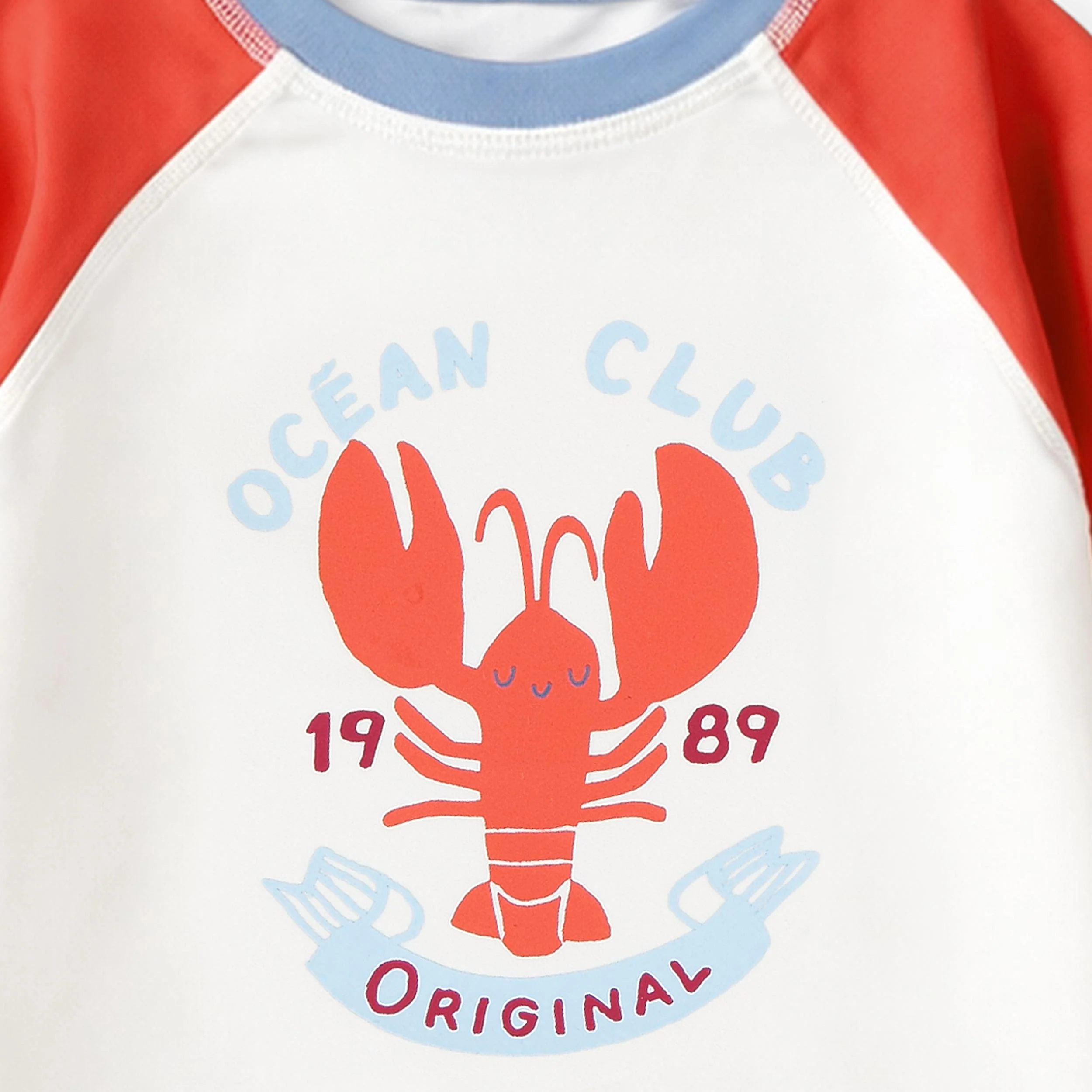 Chandail de bain rouge et crème avec homard, bébé - Image 4