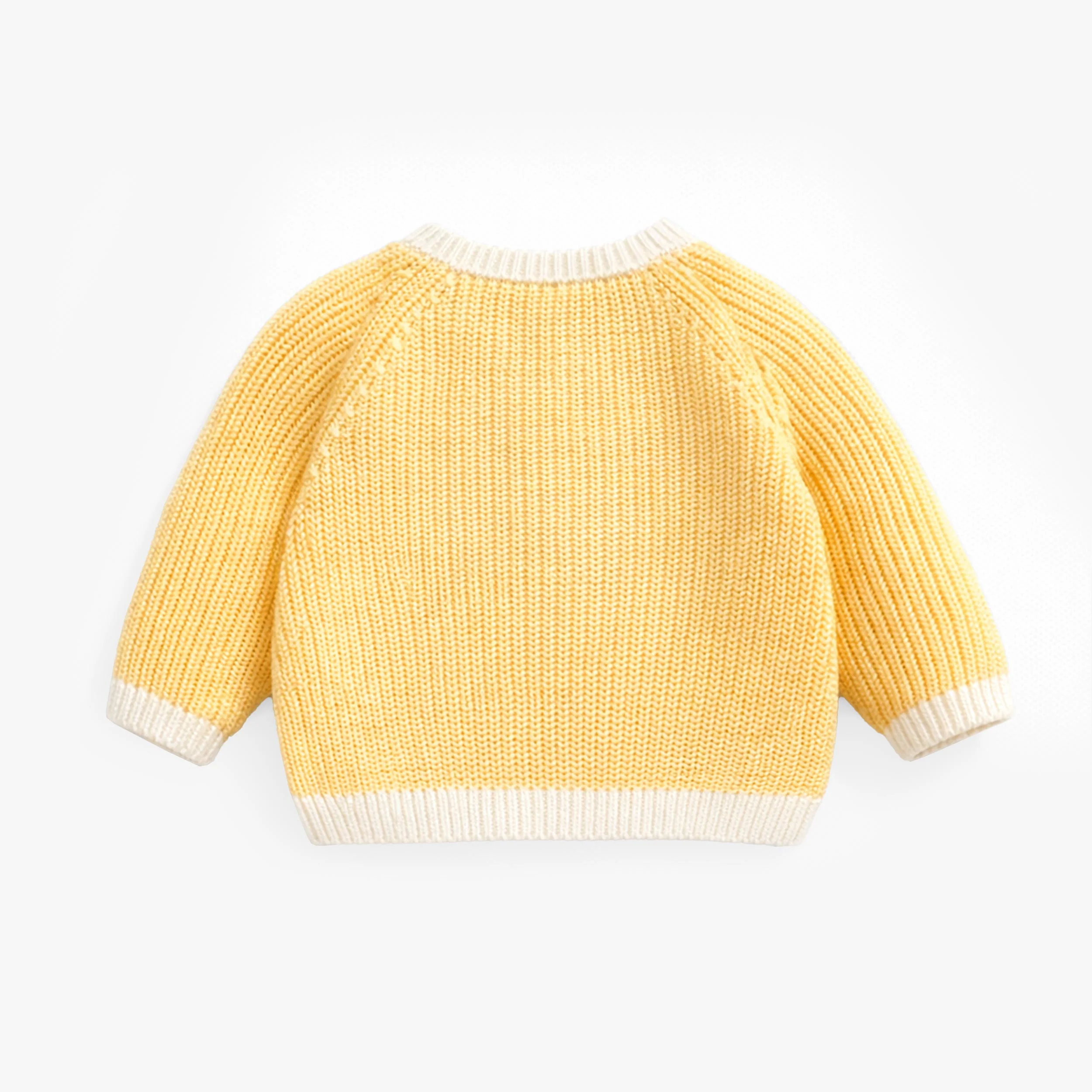Chandail jaune en tricot avec tracteur, naissance - Image 4