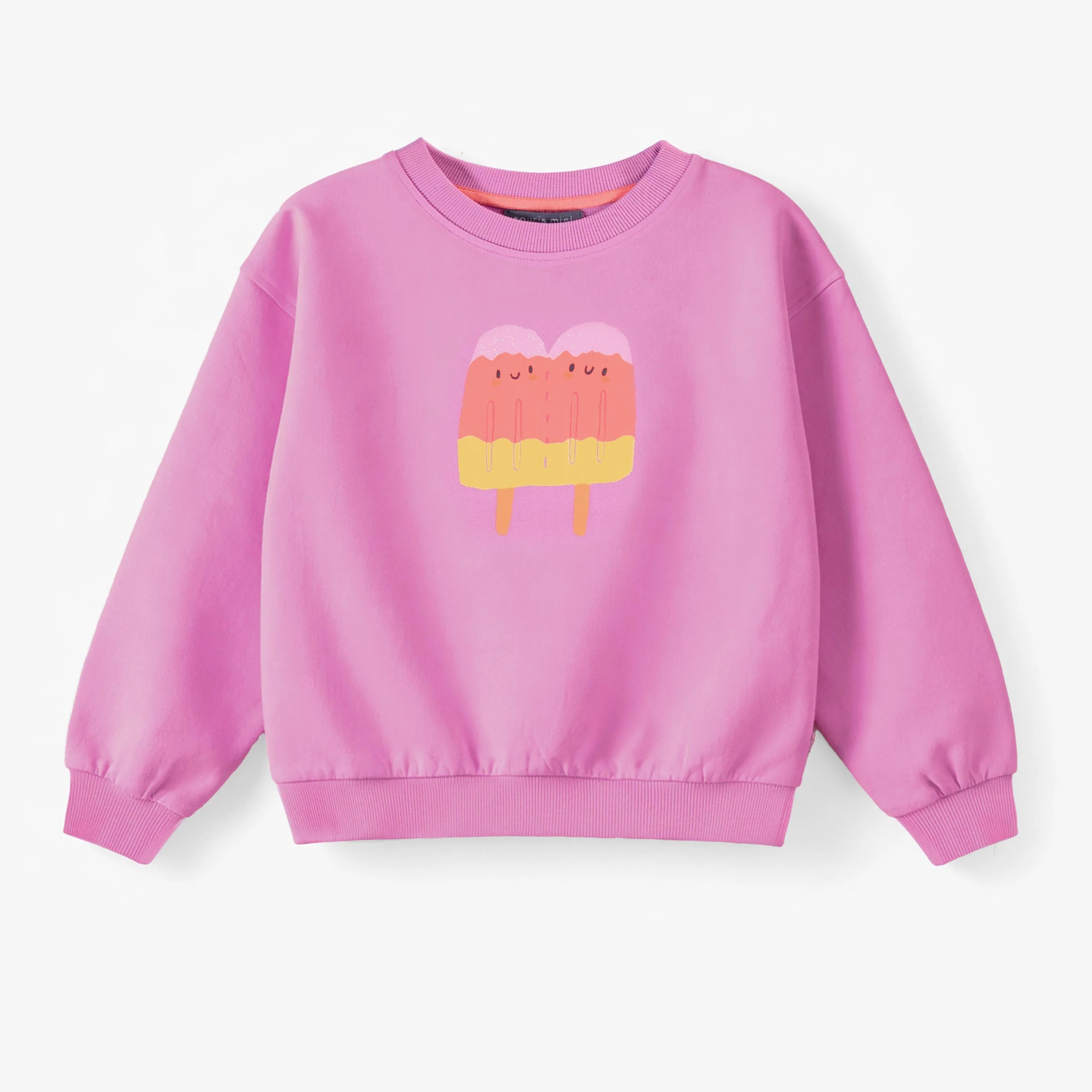 Chandail mauve avec illustration, enfant