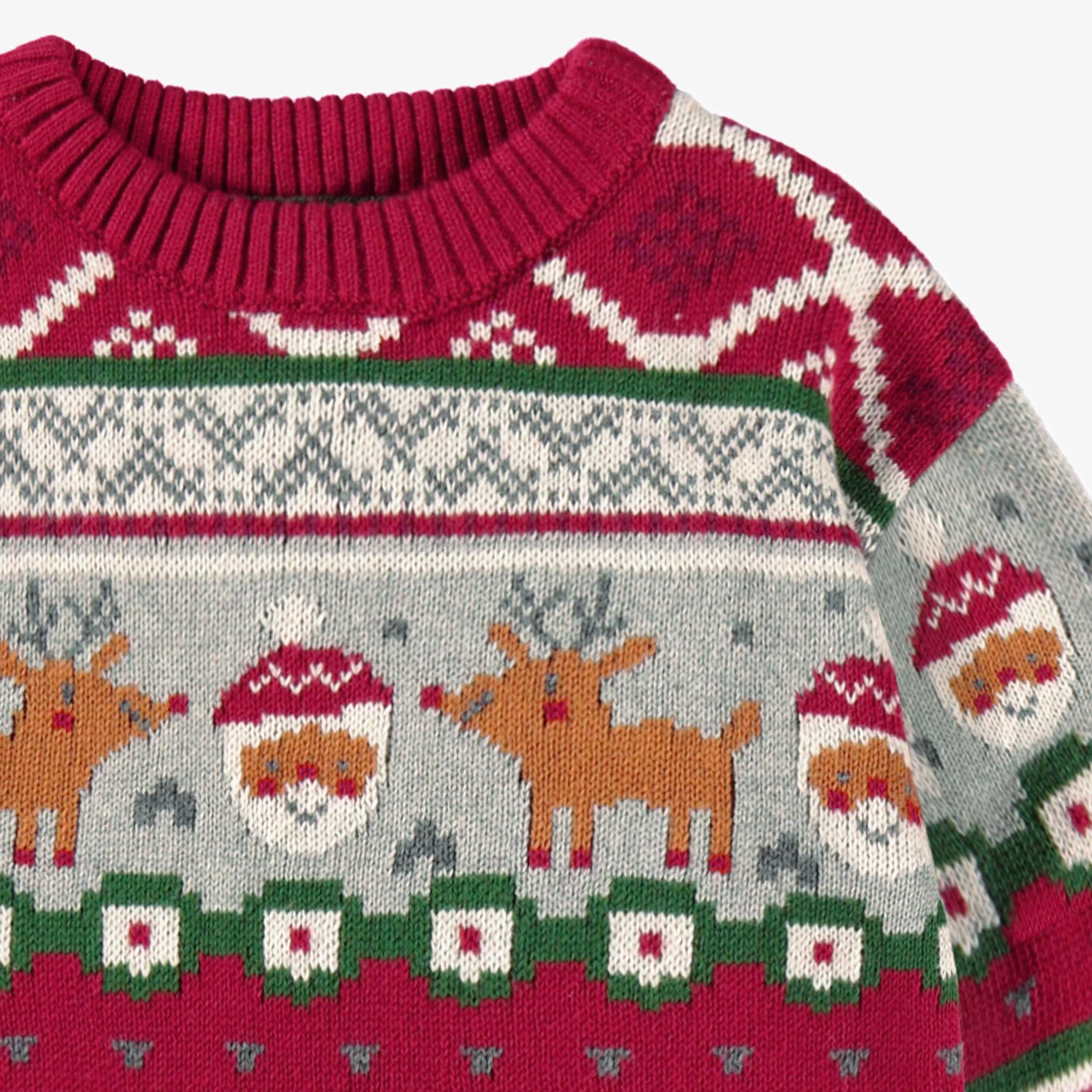 Chandail rouge en tricot à motifs festifs, bébé - Image 7