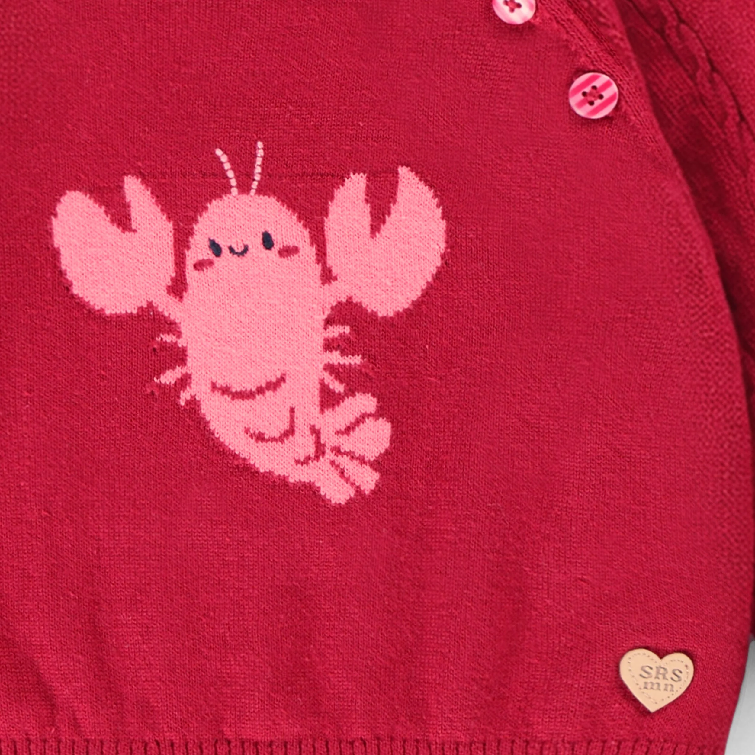 Chandail rouge en tricot avec homard, bébé - Image 5