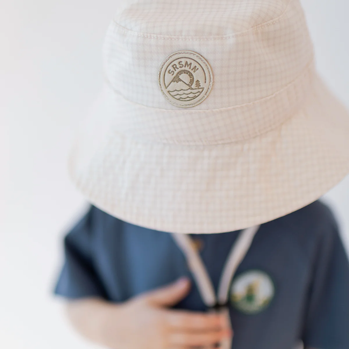 Chapeau crème à carreaux vichy, bébé - Image 2